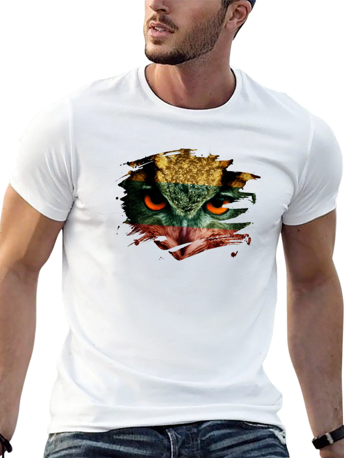 Owl Eyes Graphic Print T-Shirt