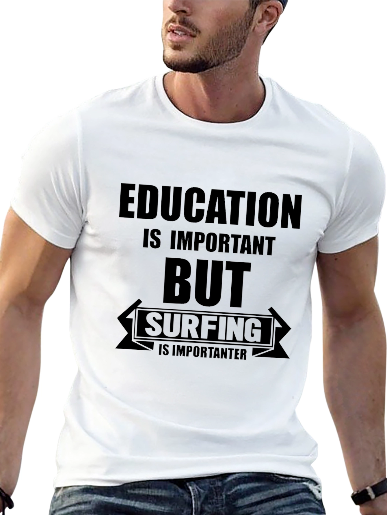 Surfing is Importanter T-Shirt - Education Tee