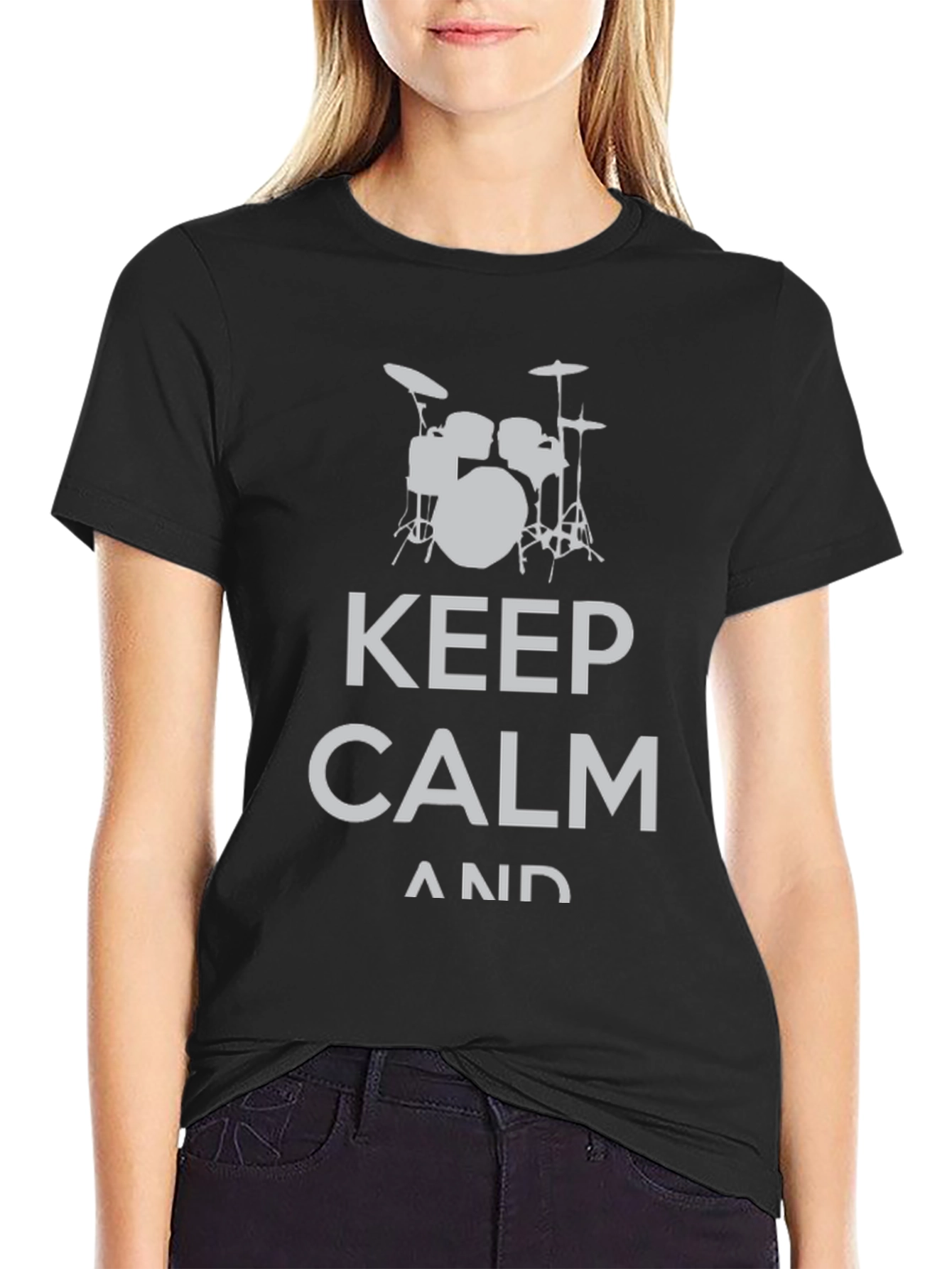 Keep Calm Drummer Black T-Shirt