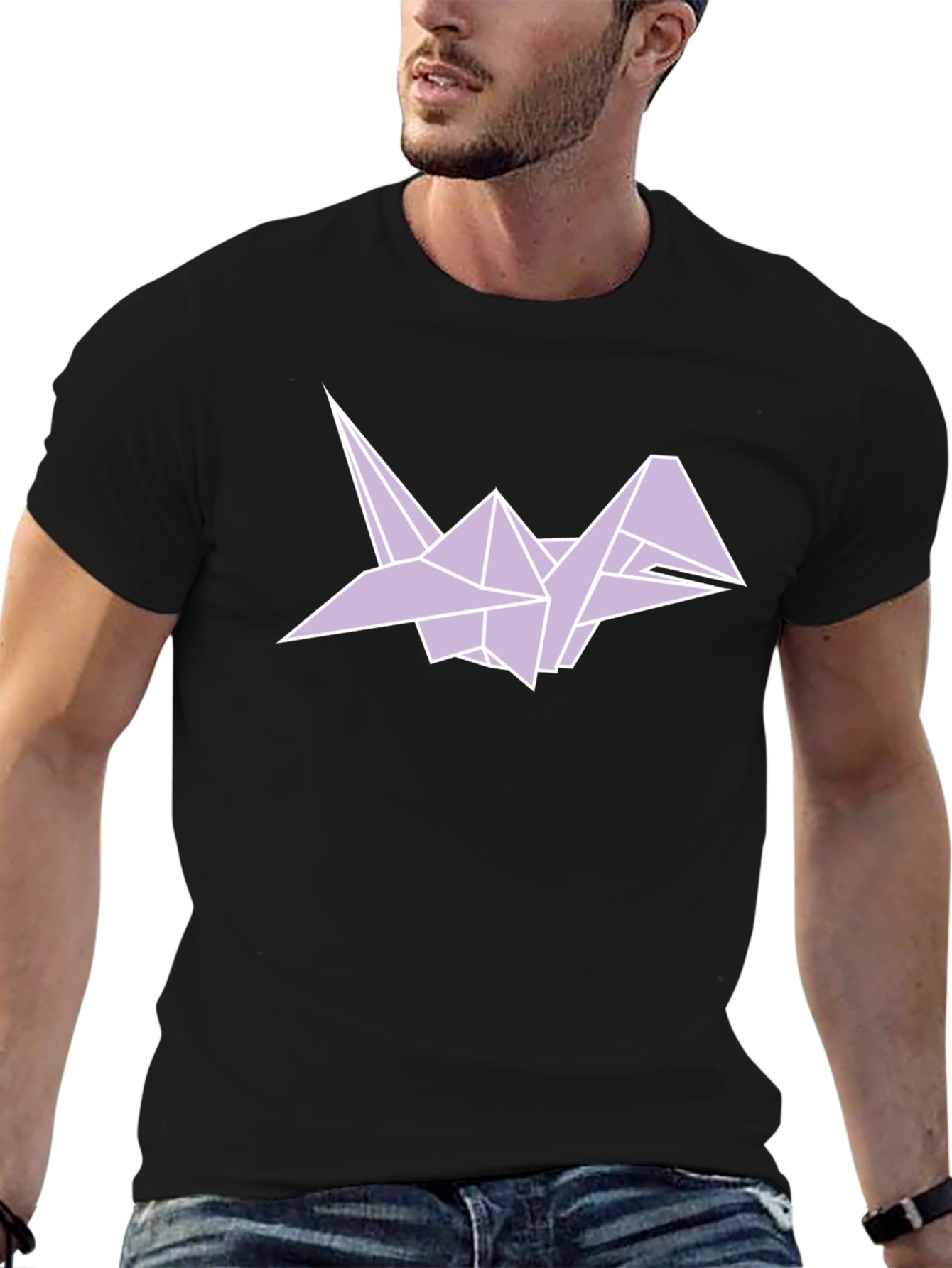Origami Crane Graphic Tee - Mens Black T-Shirt