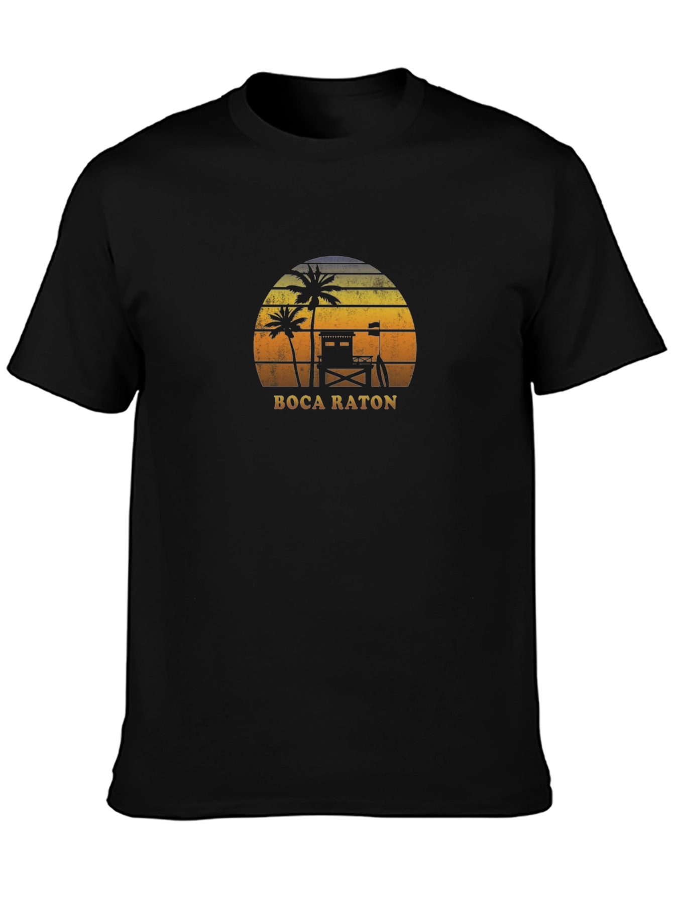 Boca Raton Palm Tree Sunset Graphic T-Shirt