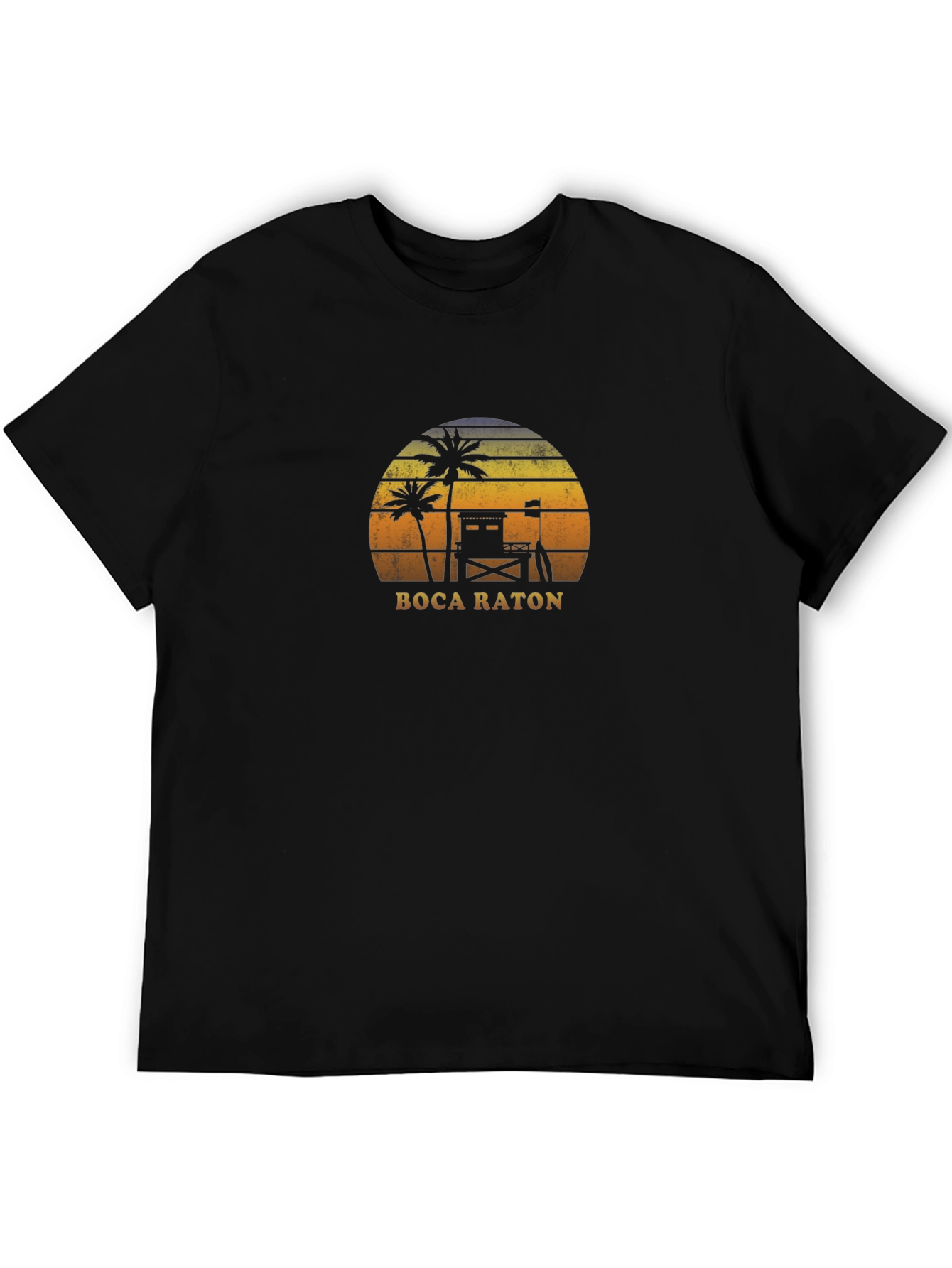 Boca Raton Palm Tree Sunset Graphic T-Shirt