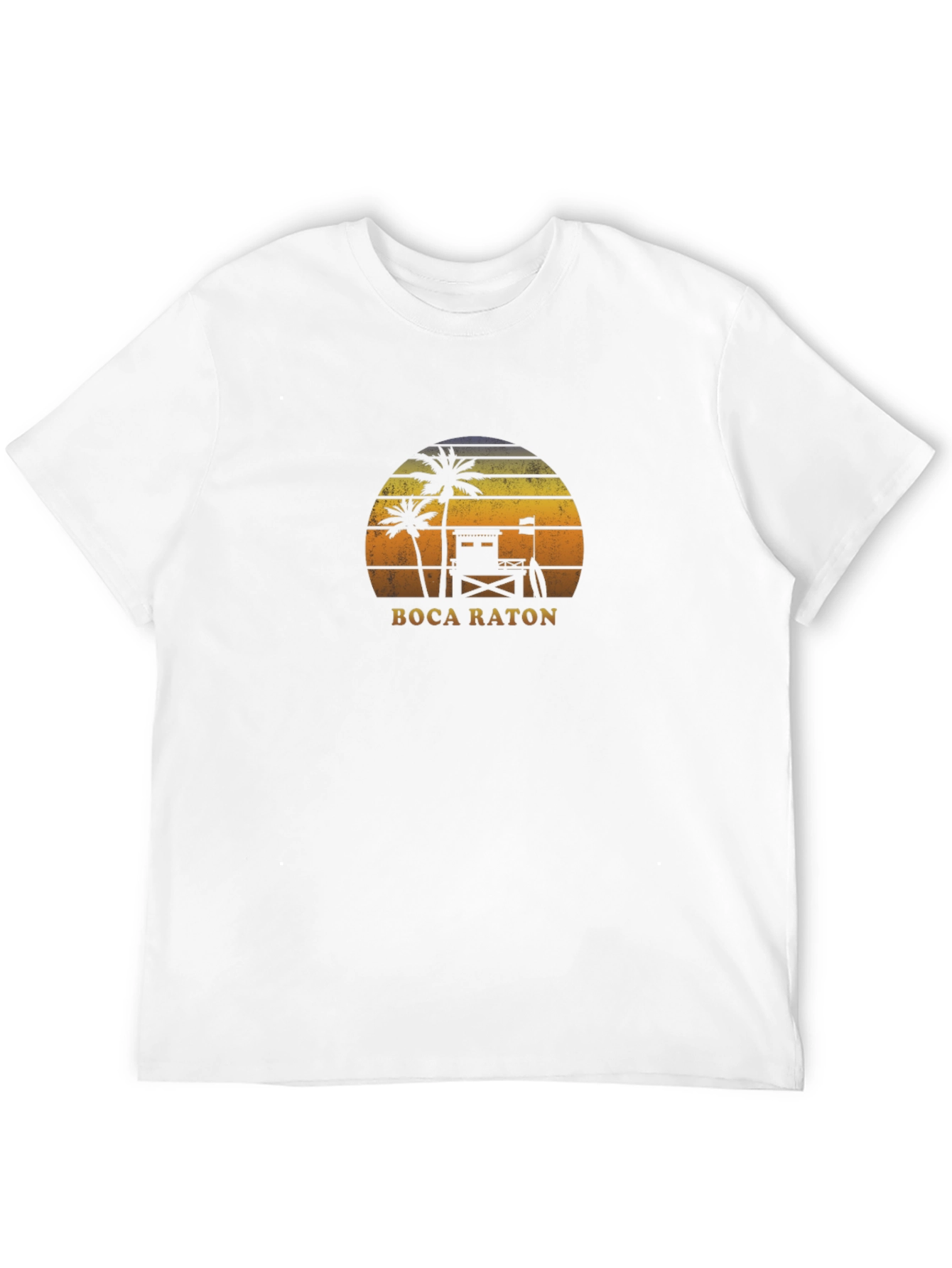Boca Raton Palm Tree Sunset Graphic T-Shirt