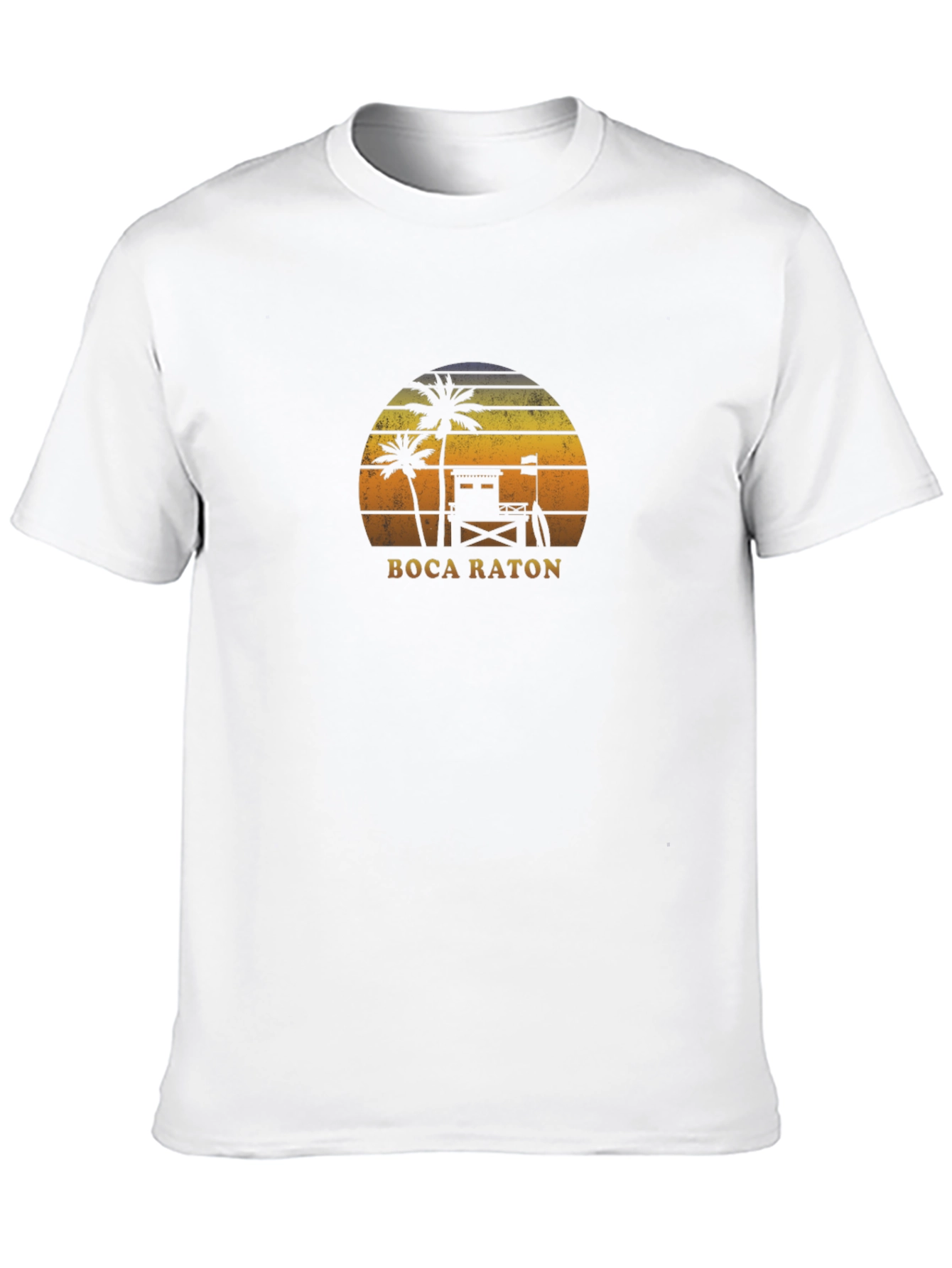 Boca Raton Palm Tree Sunset Graphic T-Shirt