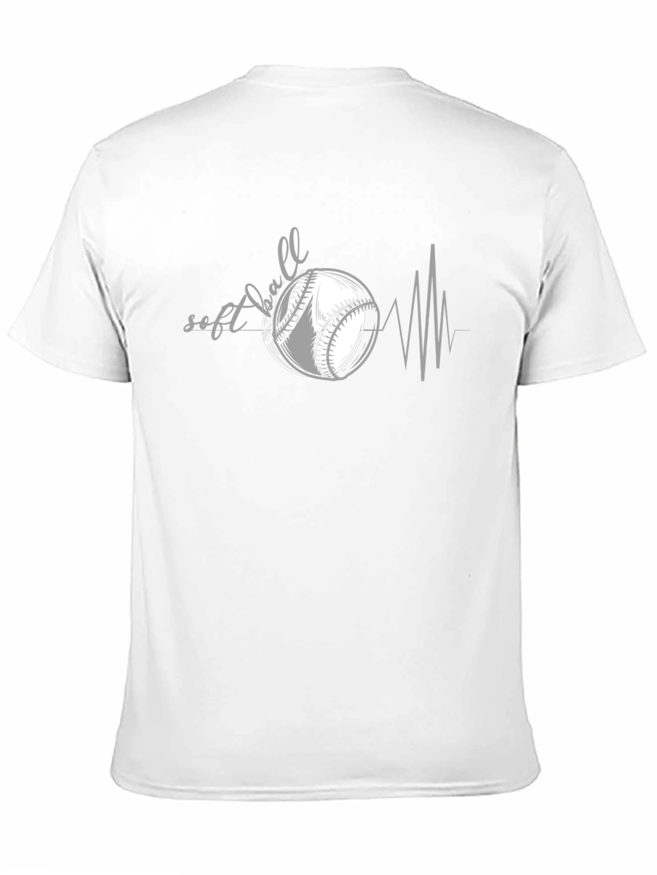 Softball Heartbeat Graphic Tee - Baseball Lover Shirt