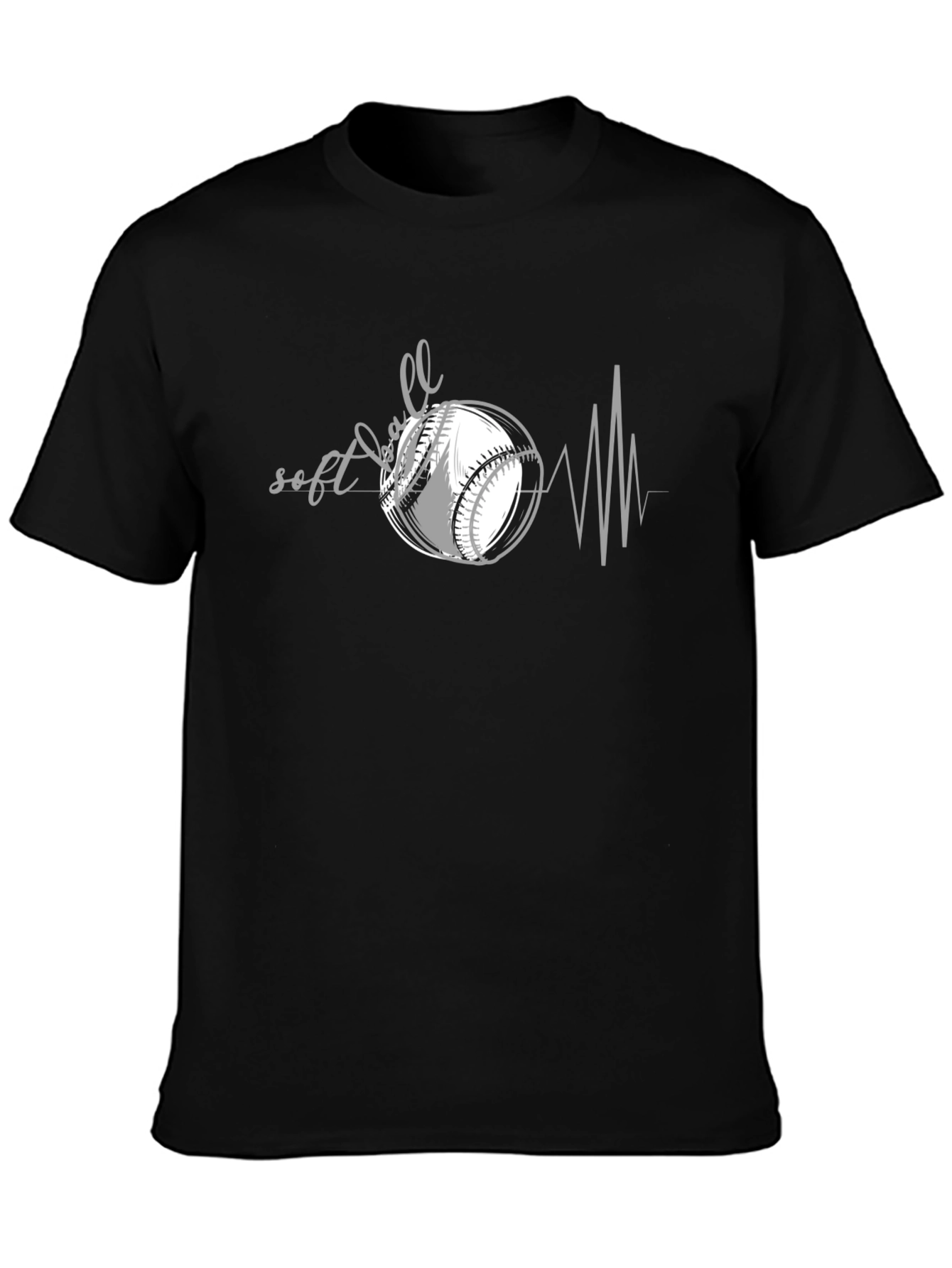 Softball Heartbeat Graphic Tee - Baseball Lover Shirt