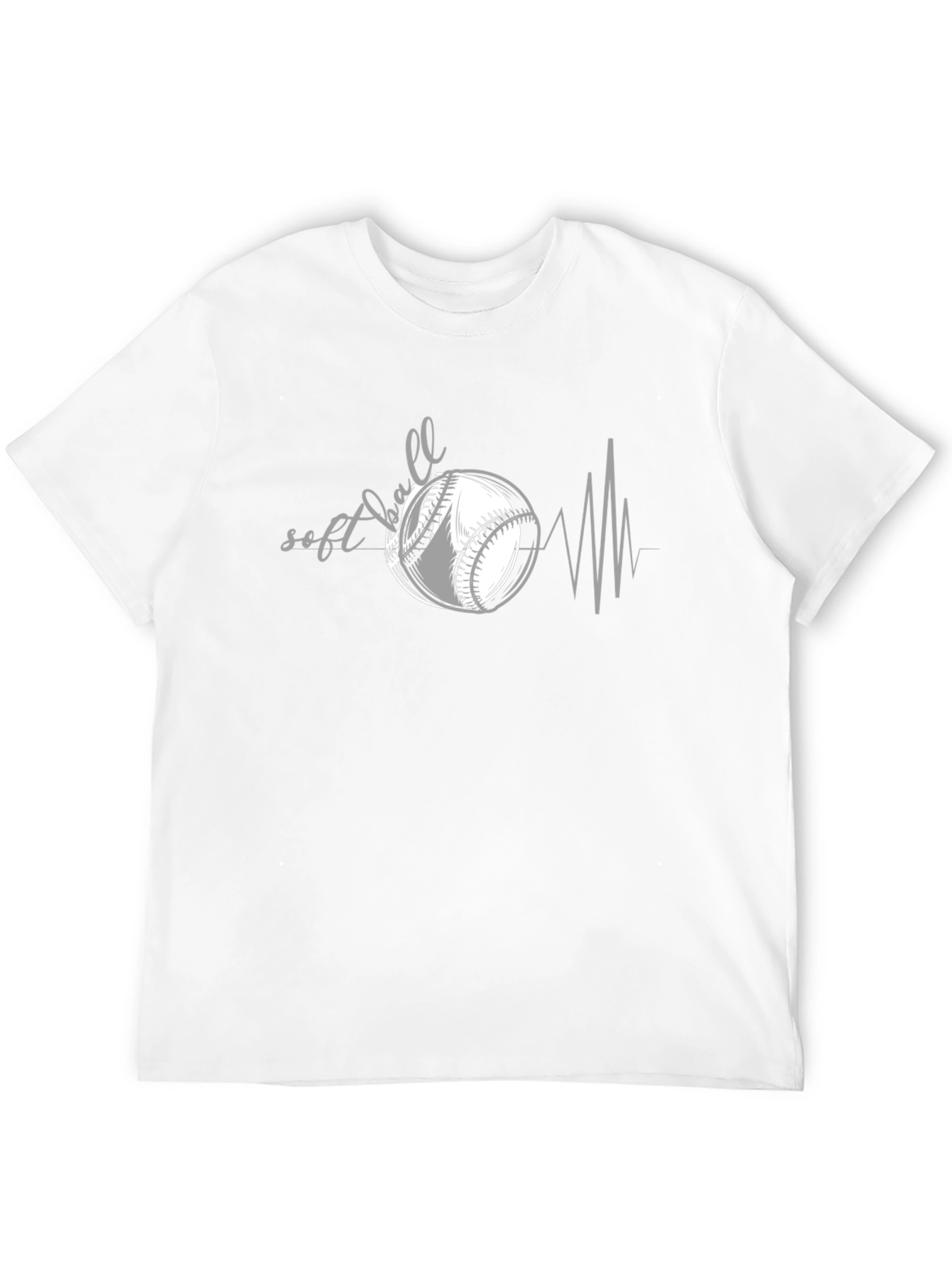 Softball Heartbeat Graphic Tee - Baseball Lover Shirt
