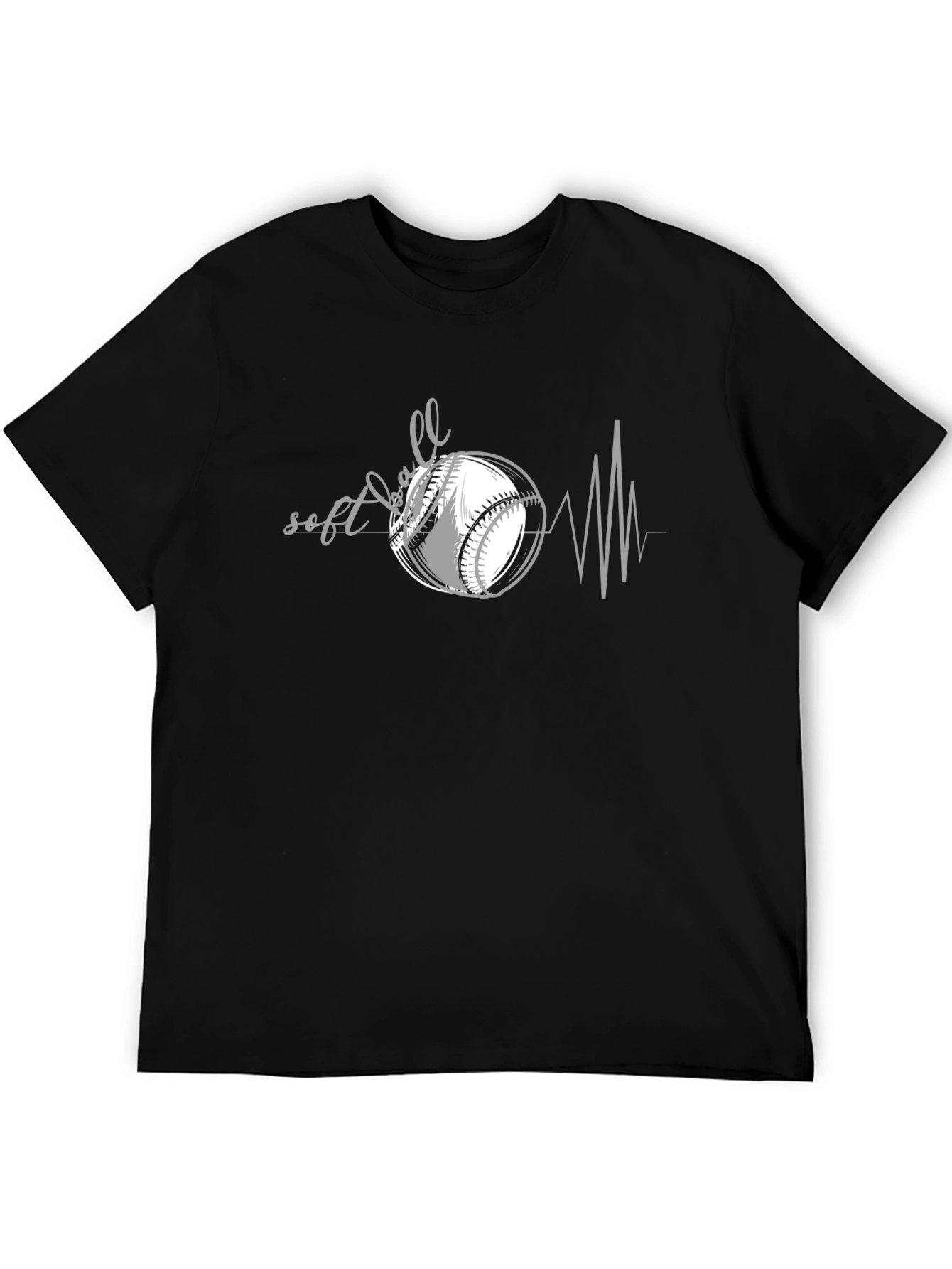Softball Heartbeat Graphic Tee - Baseball Lover Shirt