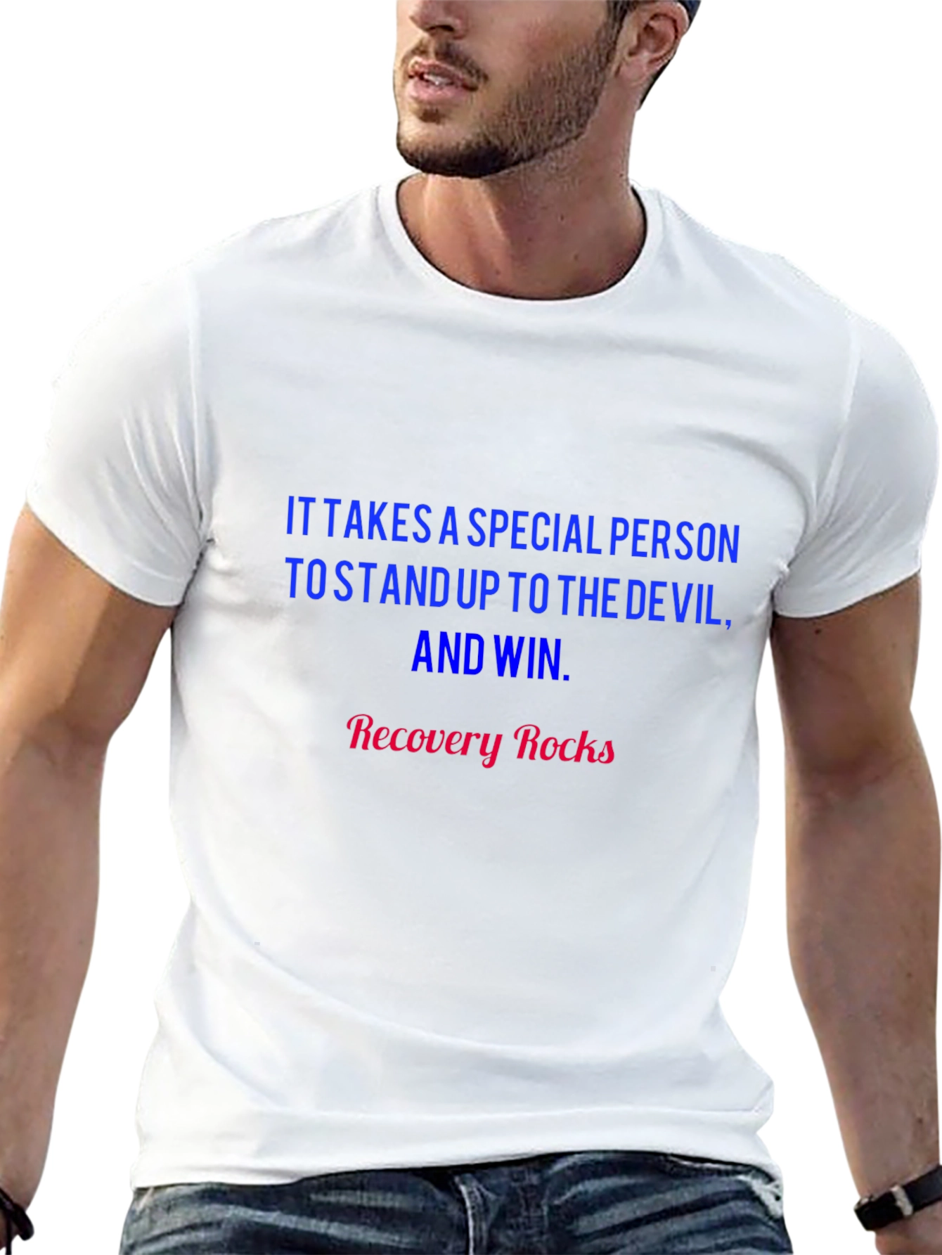Recovery Rocks T-Shirt: Stand Up and Win