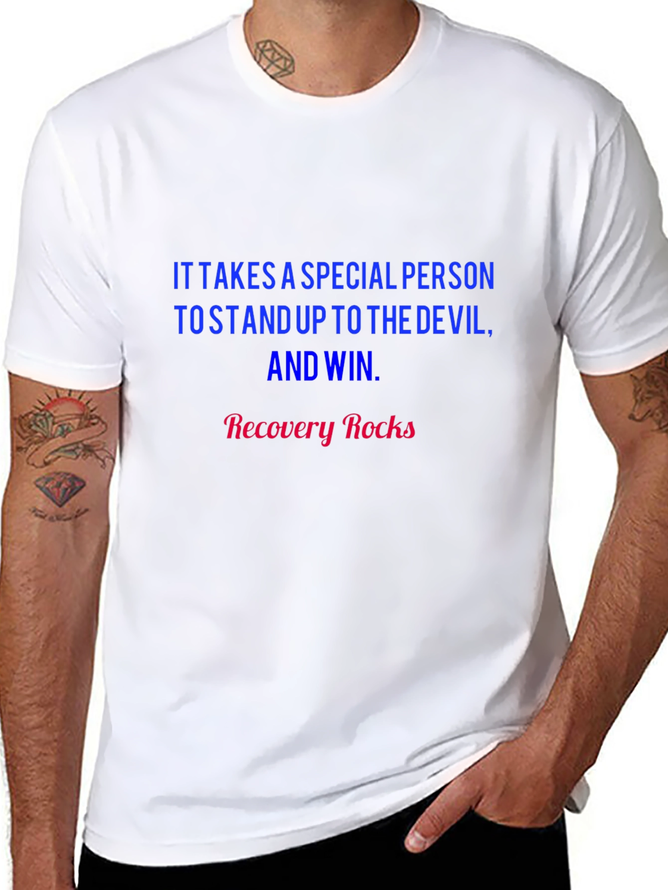 Recovery Rocks T-Shirt: Stand Up and Win