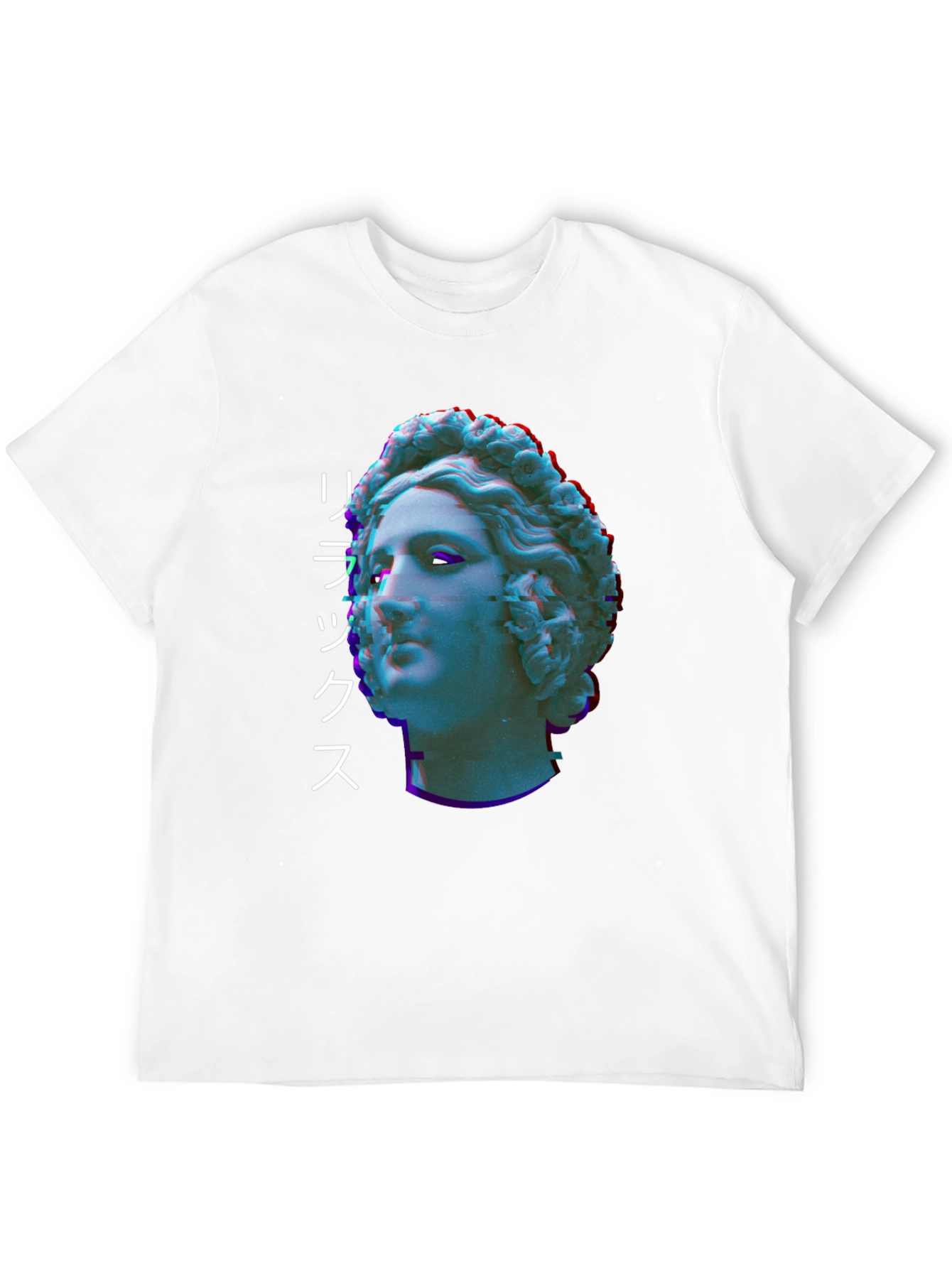Statue Head Glitch Graphic Tee - Relax Aesthetic