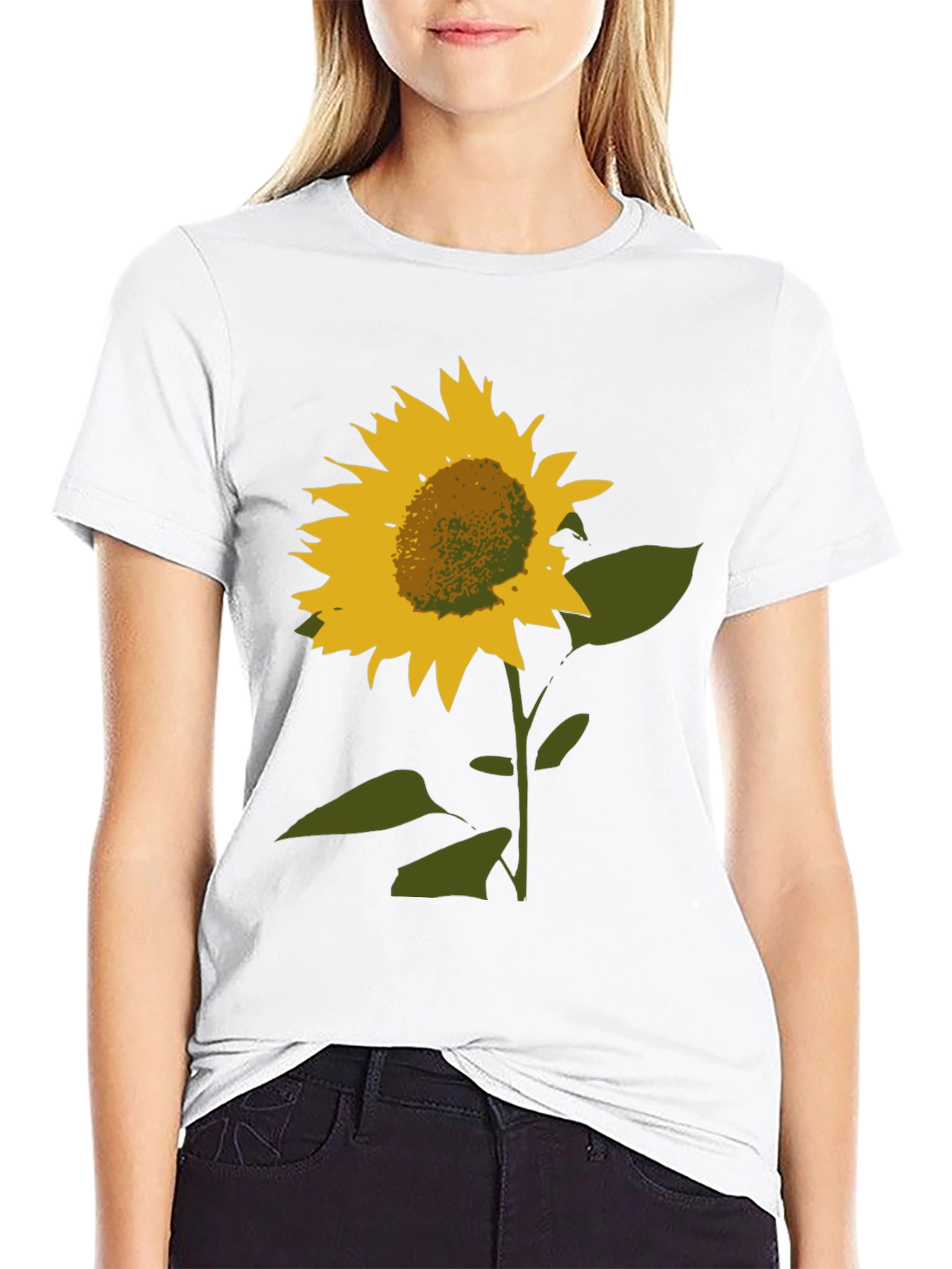 Sunflower Graphic Tee - Stylish Black Cotton Shirt