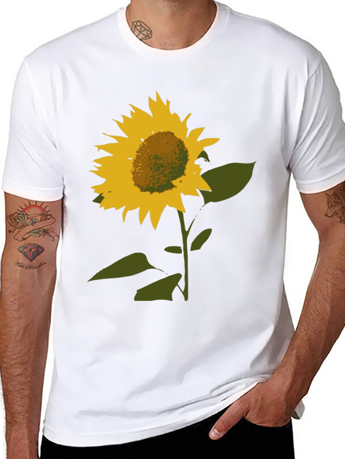 Sunflower Graphic Tee - Stylish Black Cotton Shirt