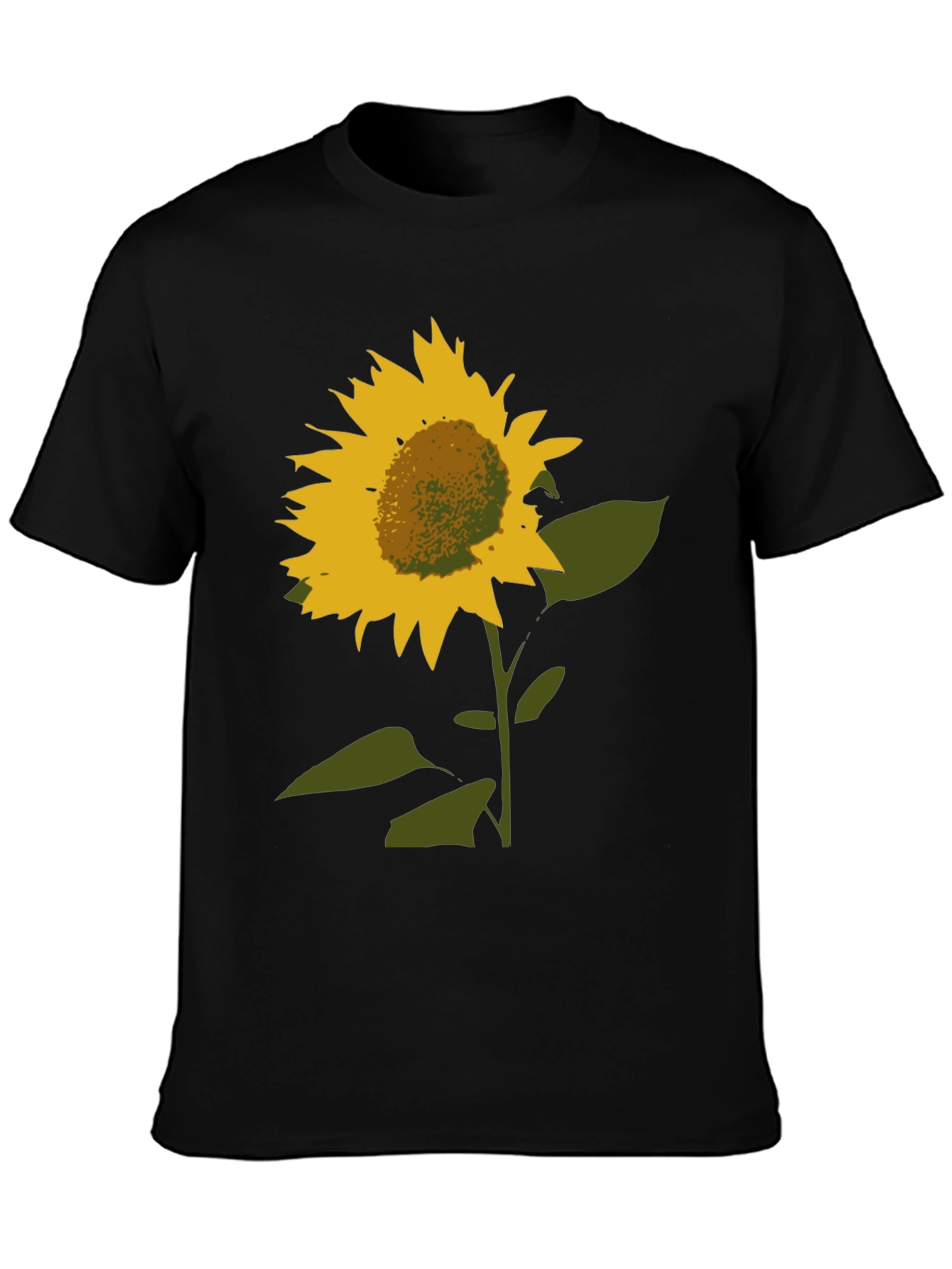 Sunflower Graphic Tee - Stylish Black Cotton Shirt