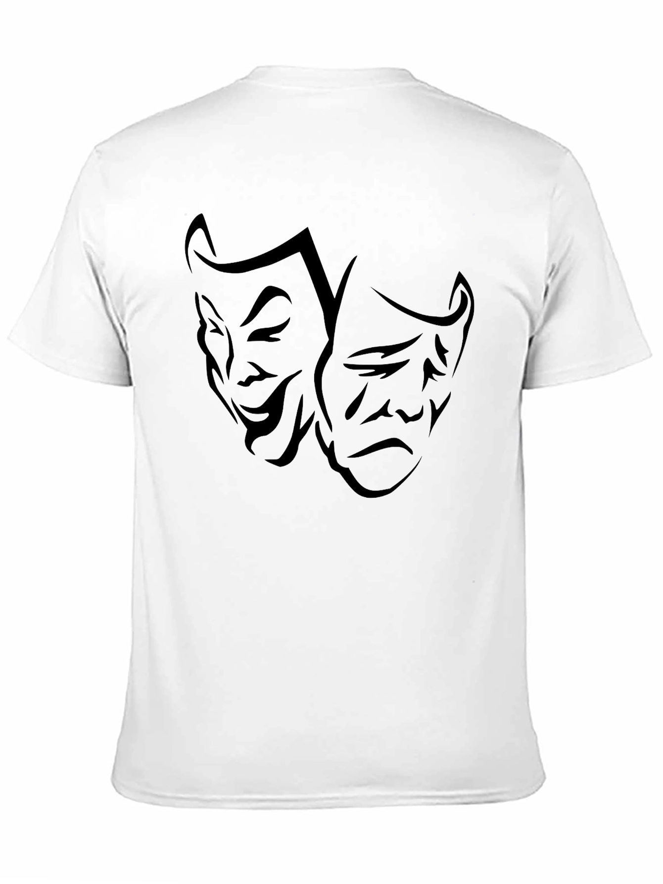 Drama Masks Graphic Tee - Classic Black Cotton T-Shirt