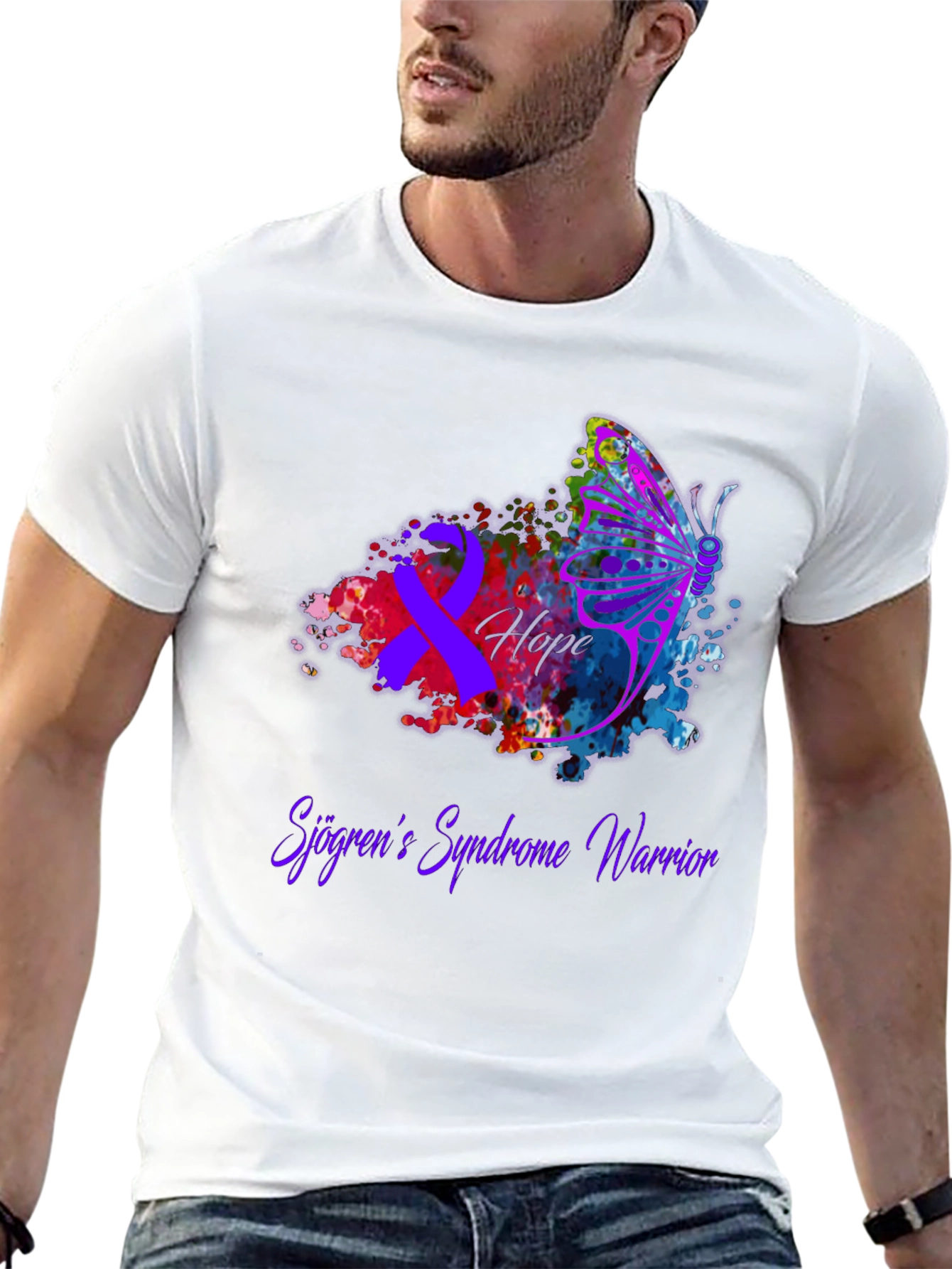 Sjogrens Syndrome Warrior T-Shirt - Hope Butterfly Awareness