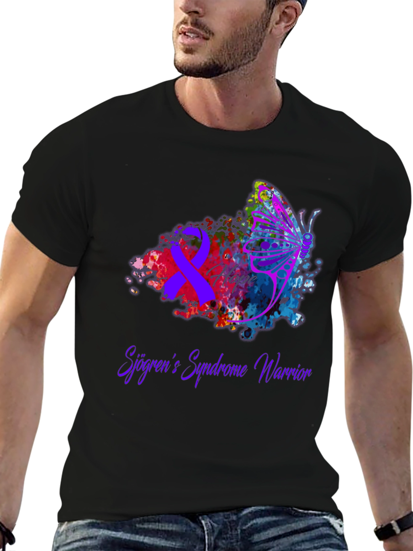 Sjogrens Syndrome Warrior T-Shirt - Hope Butterfly Awareness
