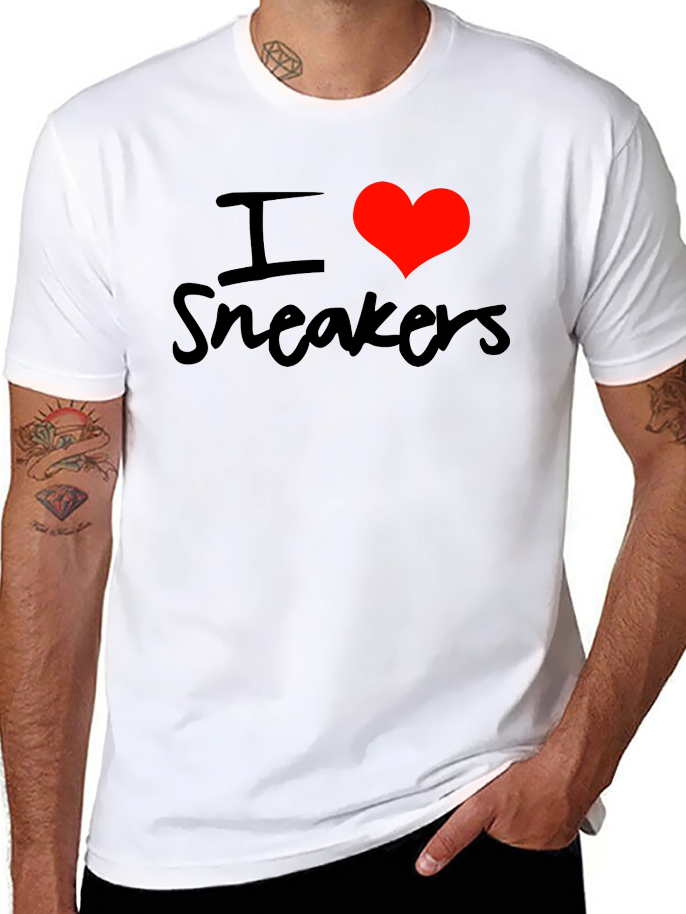 I Heart Sneakers Graphic T-Shirt - Black