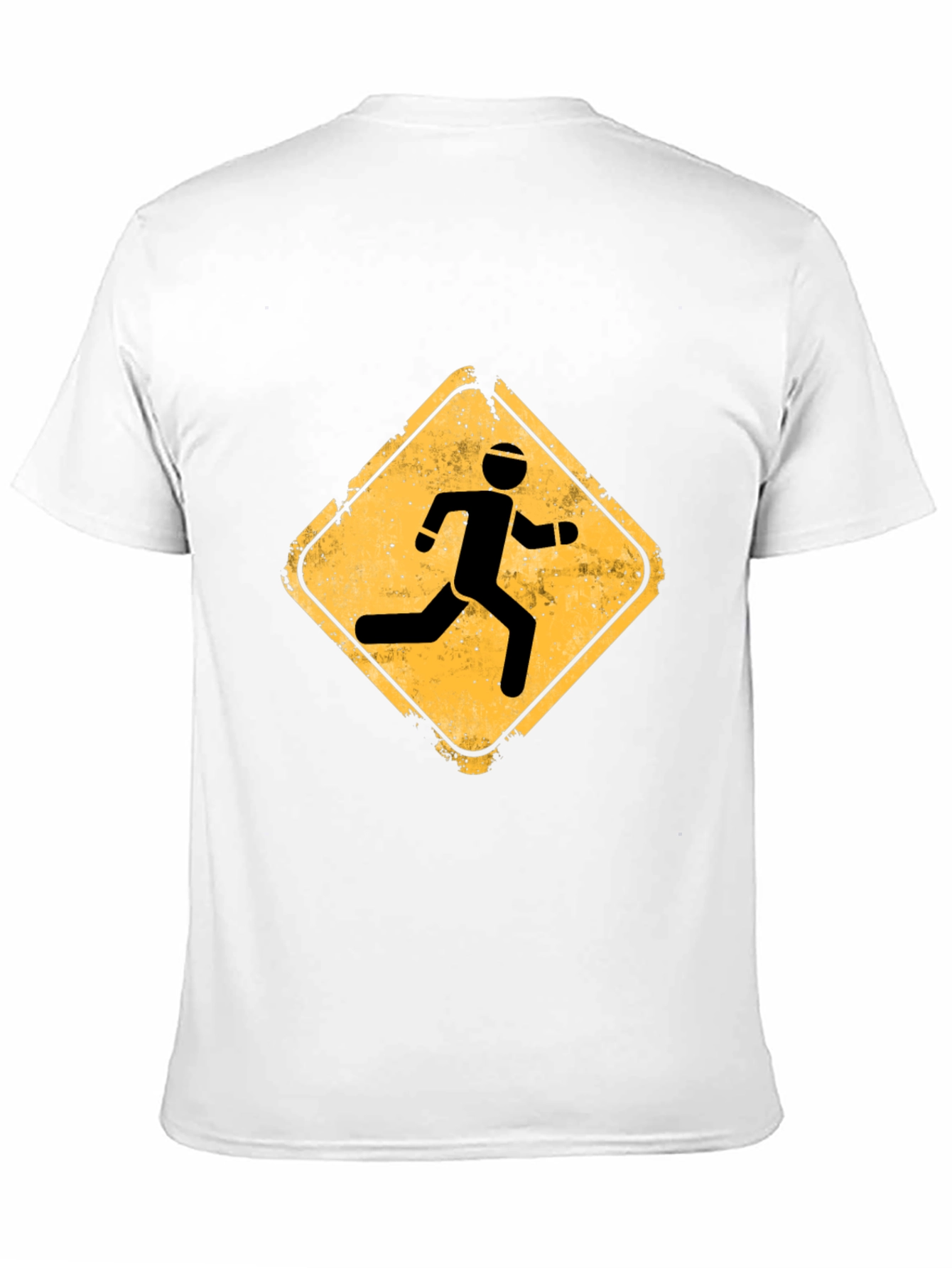 Mens Black Running Sign Graphic Tee