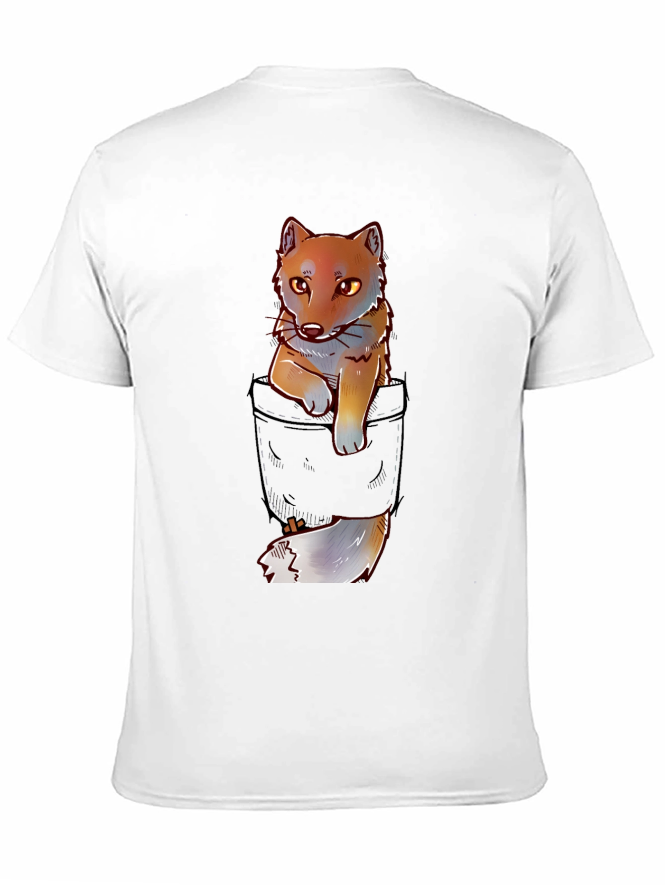 Fox in Pocket Graphic T-Shirt - Cute Animal Tee
