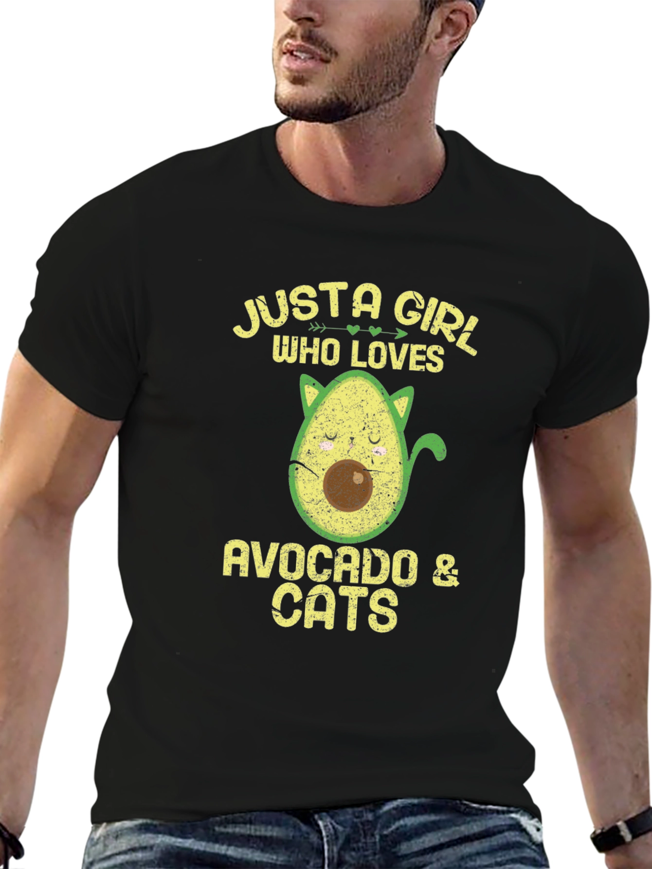Avocado & Cats Graphic T-Shirt