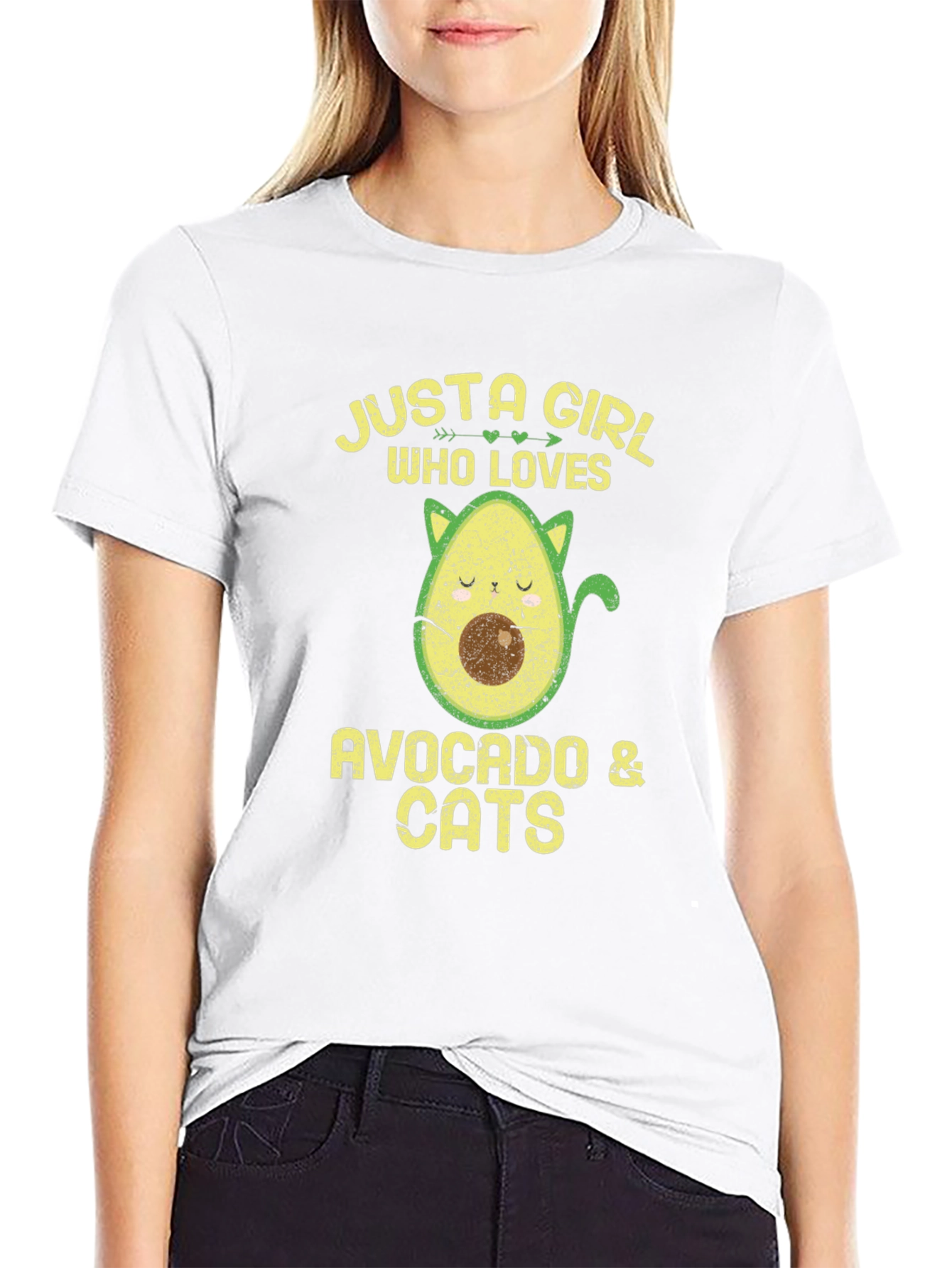 Avocado & Cats Graphic T-Shirt