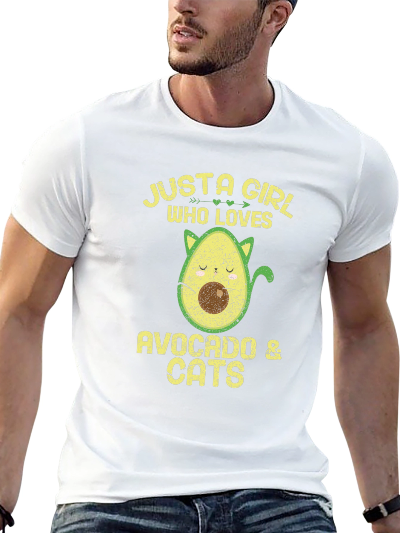 Avocado & Cats Graphic T-Shirt
