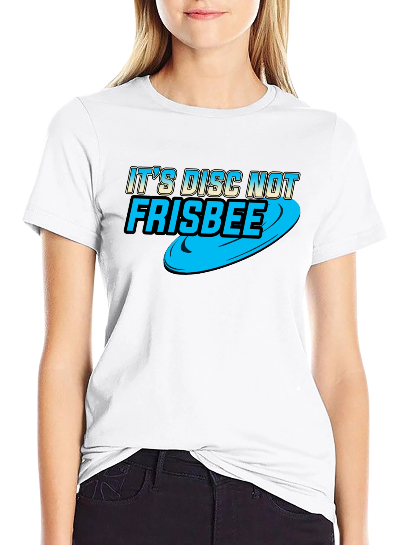 Its Disc Not Frisbee - Black Cotton Tee