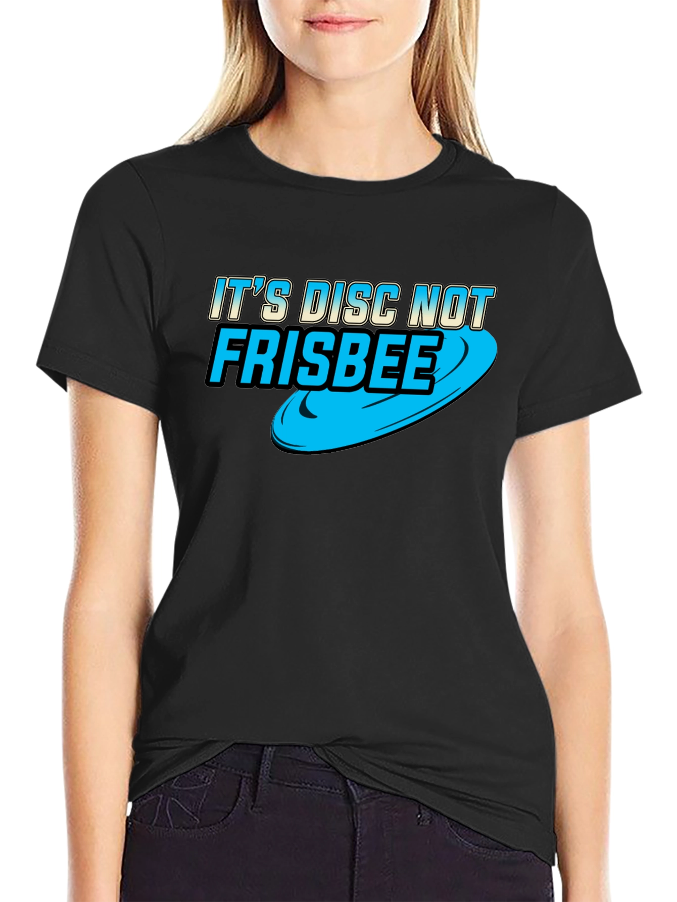 Its Disc Not Frisbee - Black Cotton Tee