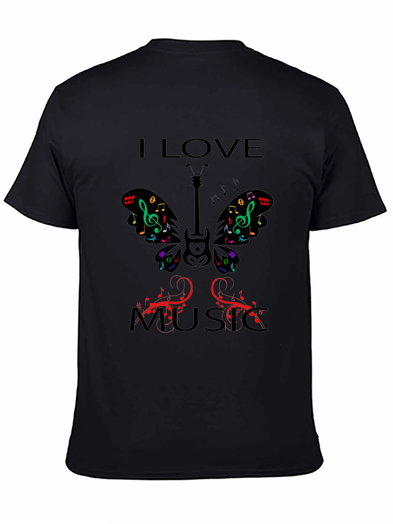 I Love Music Graphic Print T-Shirt