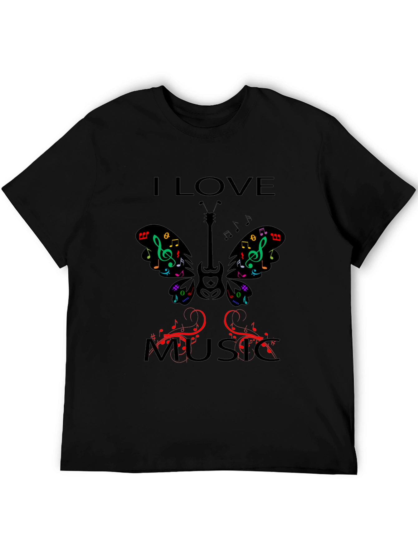 I Love Music Graphic Print T-Shirt