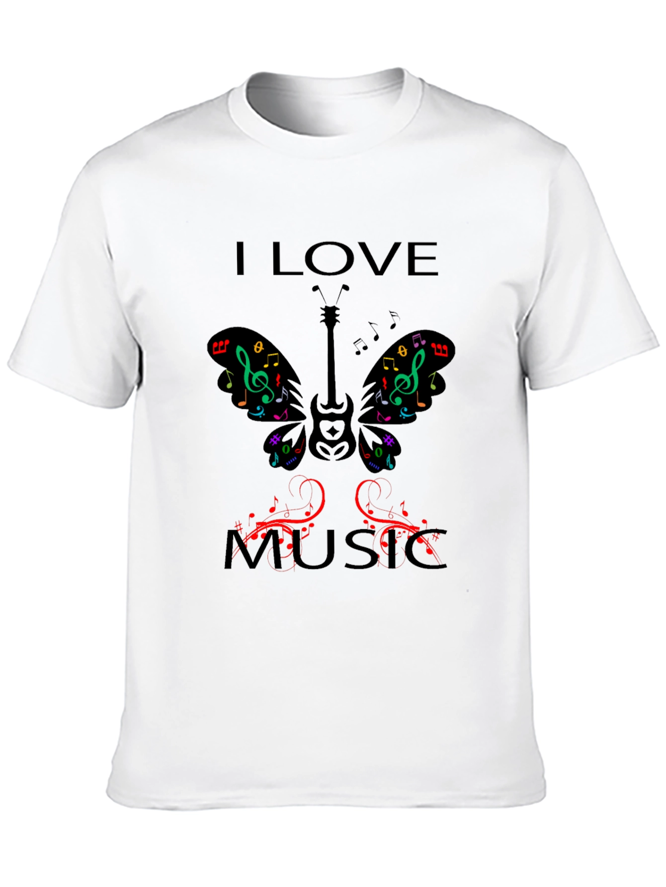 I Love Music Graphic Print T-Shirt