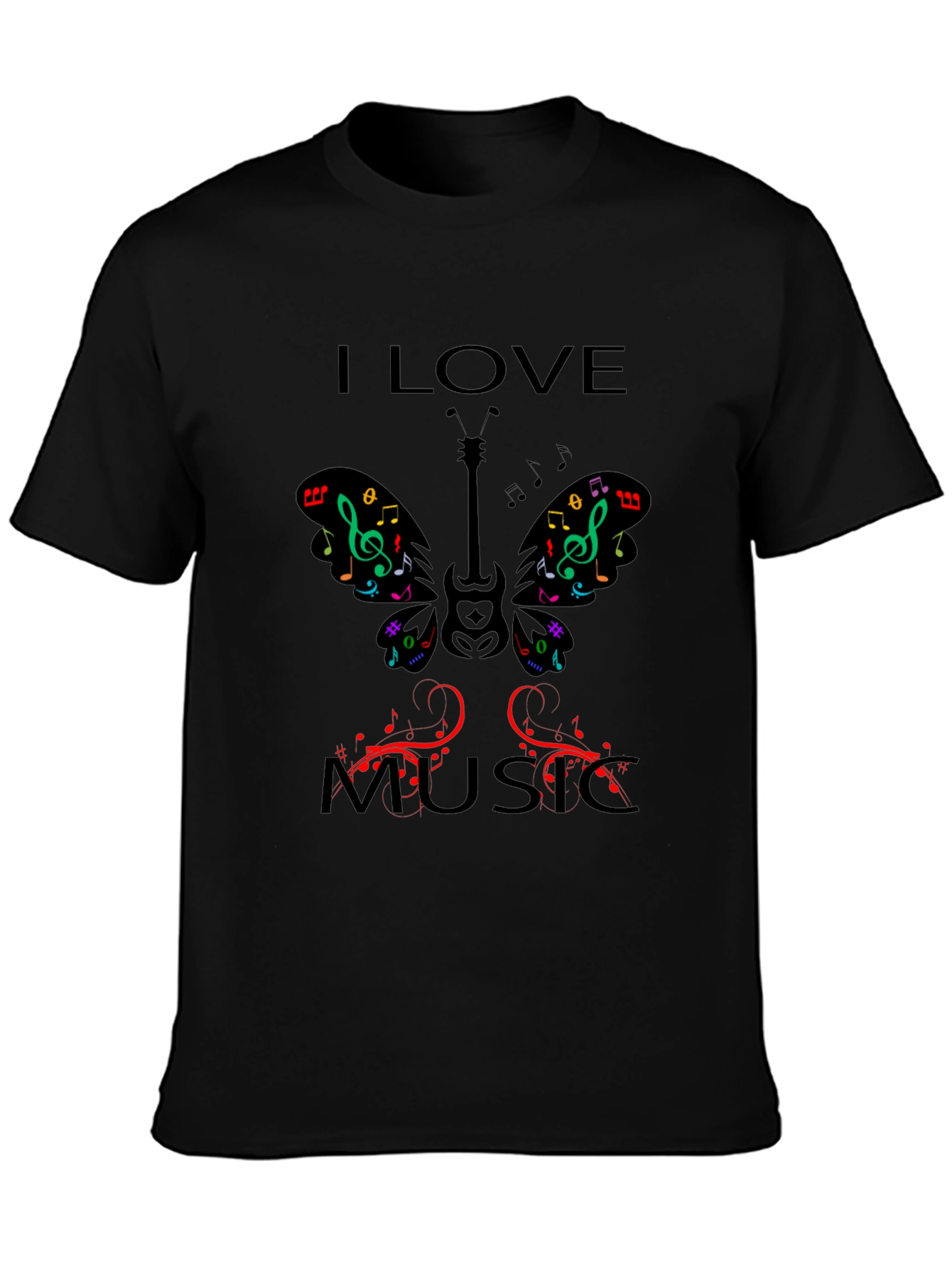 I Love Music Graphic Print T-Shirt