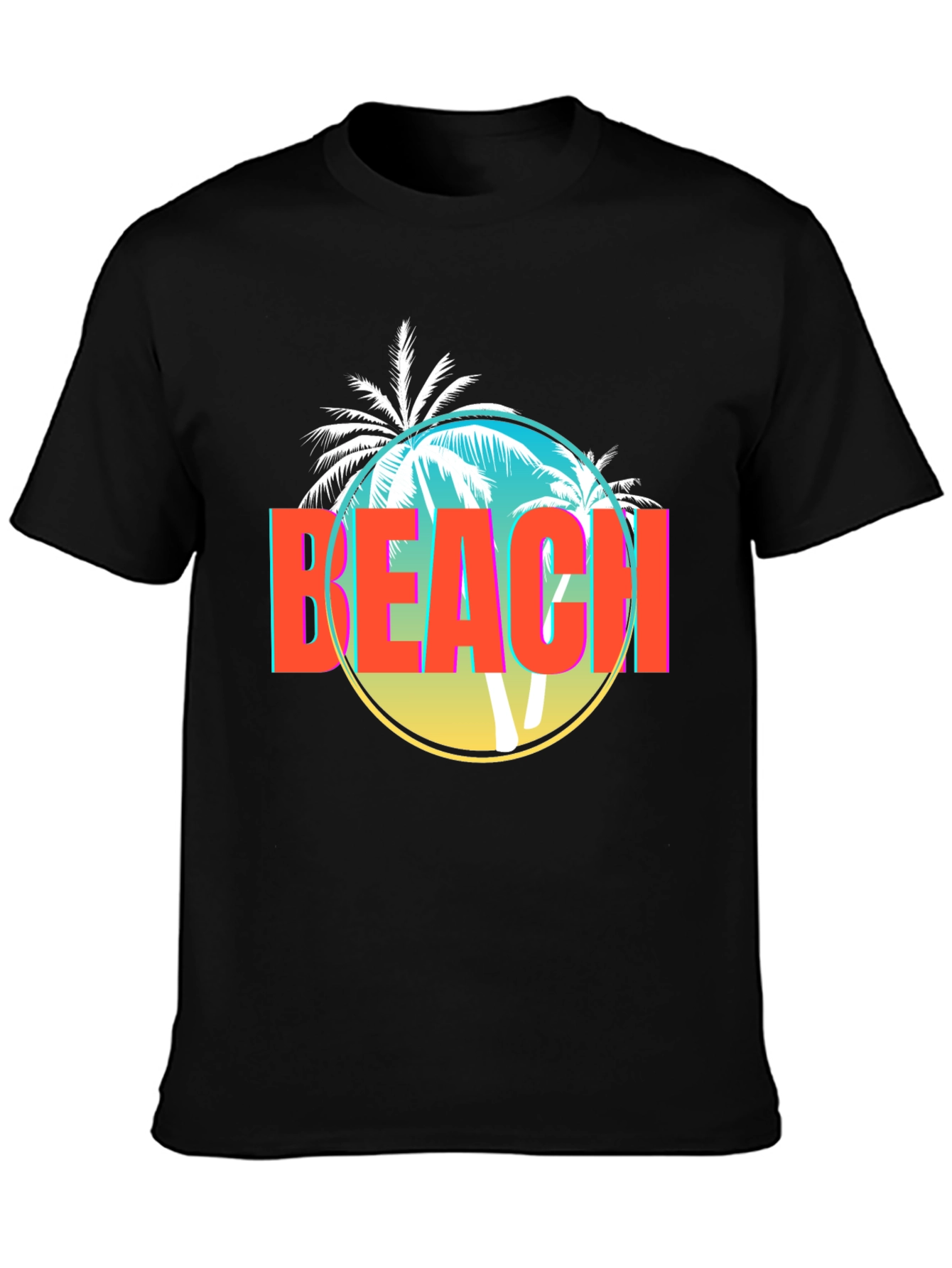 Retro Beach Palm Tree Graphic T-Shirt