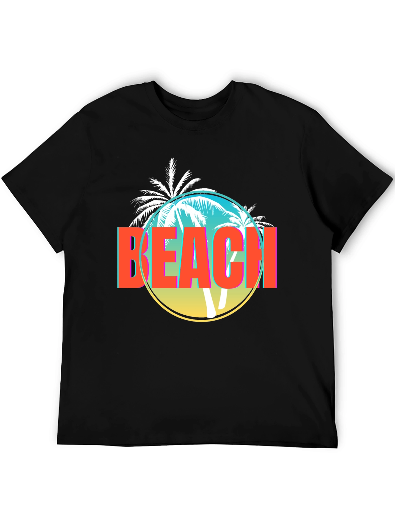 Retro Beach Palm Tree Graphic T-Shirt