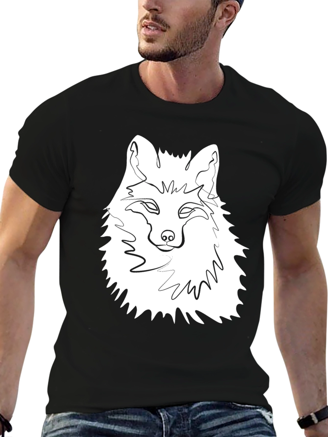 Fox Graphic Tee - Modern Line Art Design