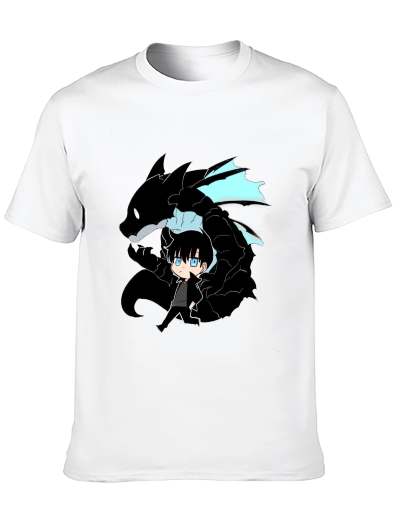 Anime Dragon Graphic T-Shirt - Black