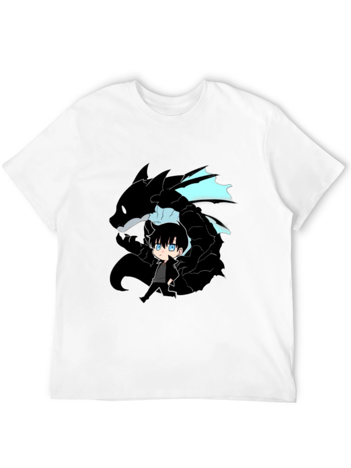 Anime Dragon Graphic T-Shirt - Black