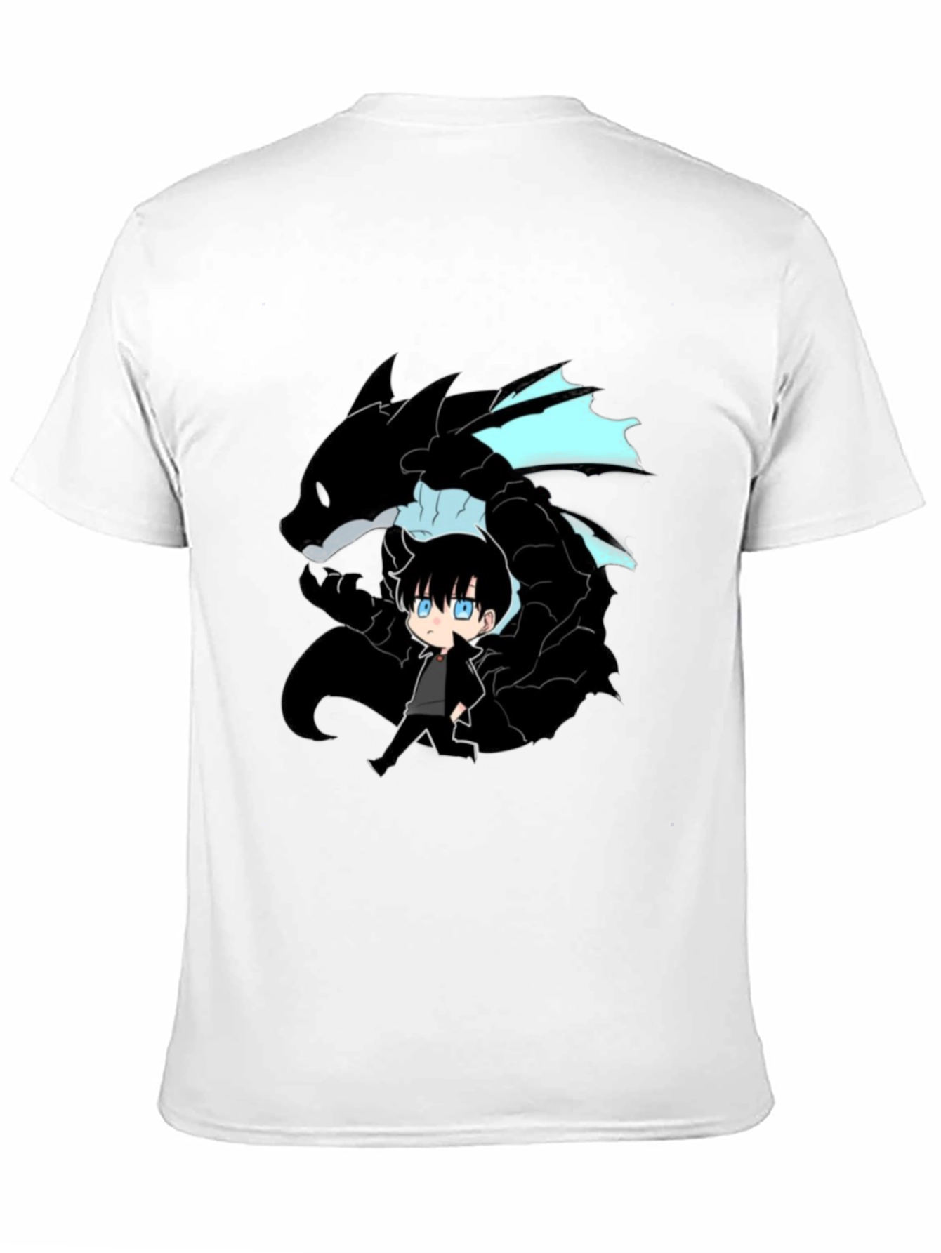 Anime Dragon Graphic T-Shirt - Black