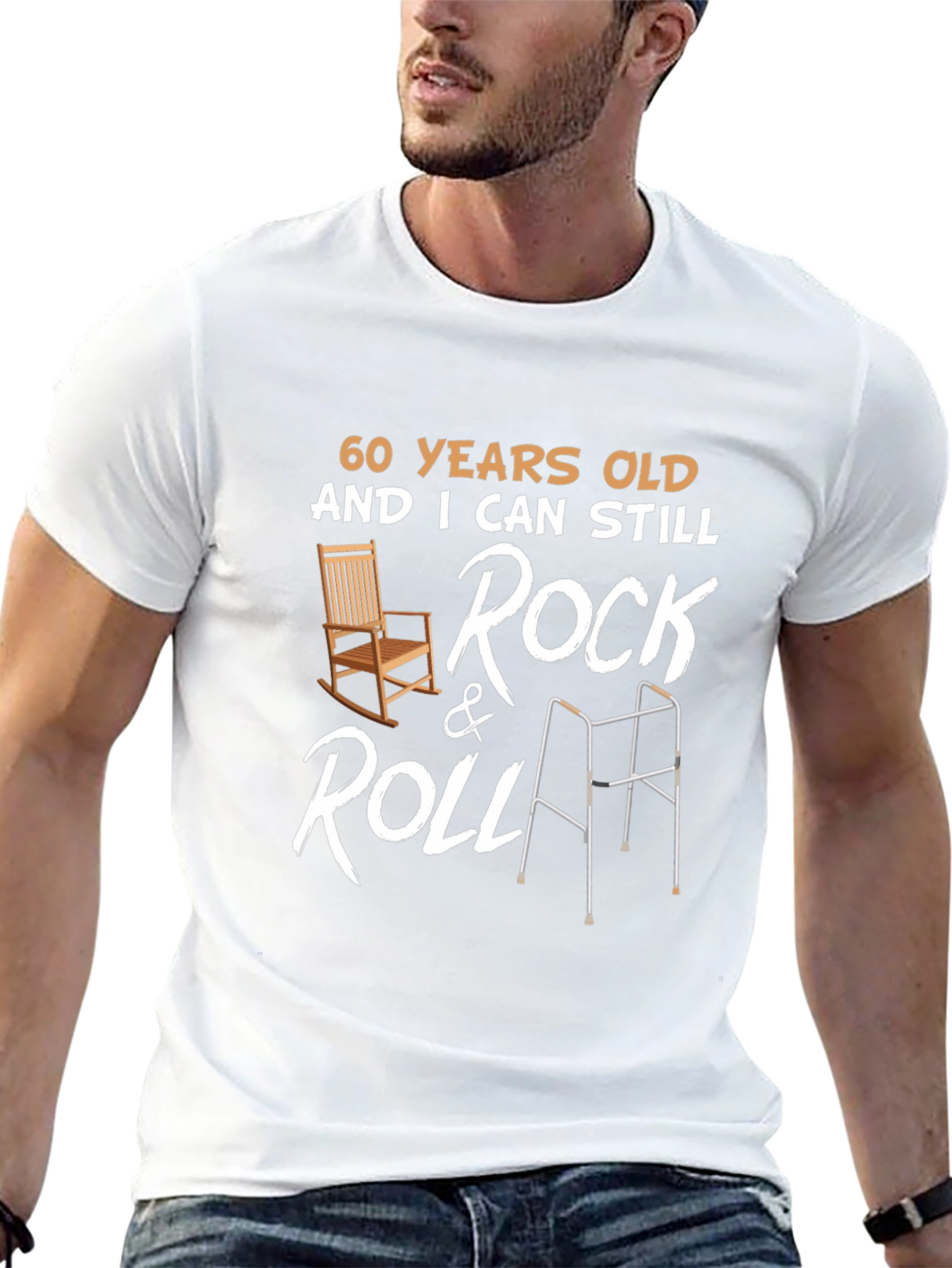60 Years Old Rock & Roll Graphic T-Shirt