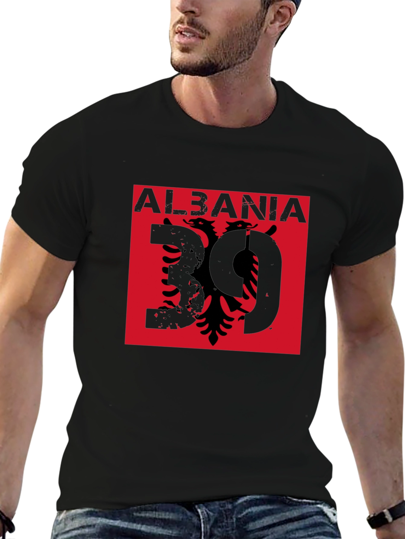 Albania Eagle Graphic Tee - Mens Black Shirt