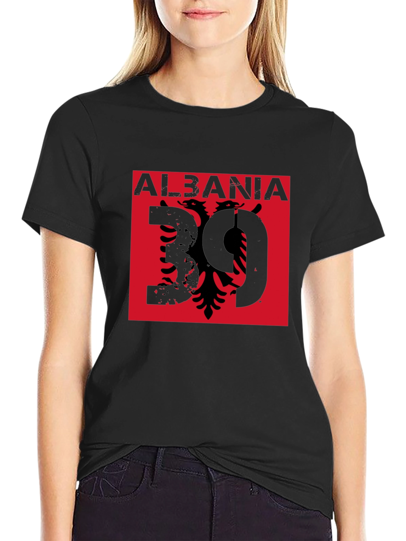 Albania Eagle Graphic Tee - Mens Black Shirt