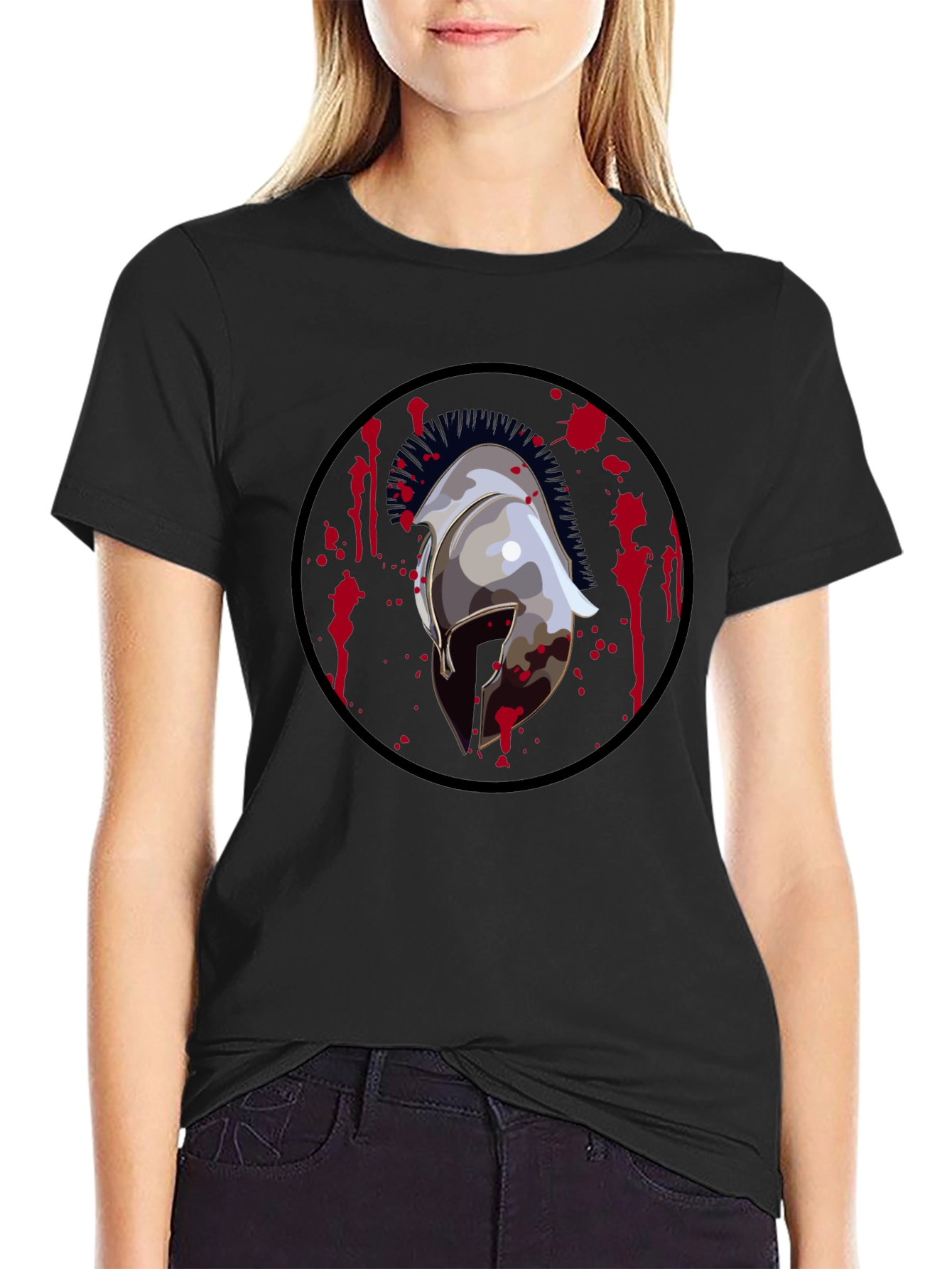 Spartan Helmet Graphic Tee - Black T-Shirt