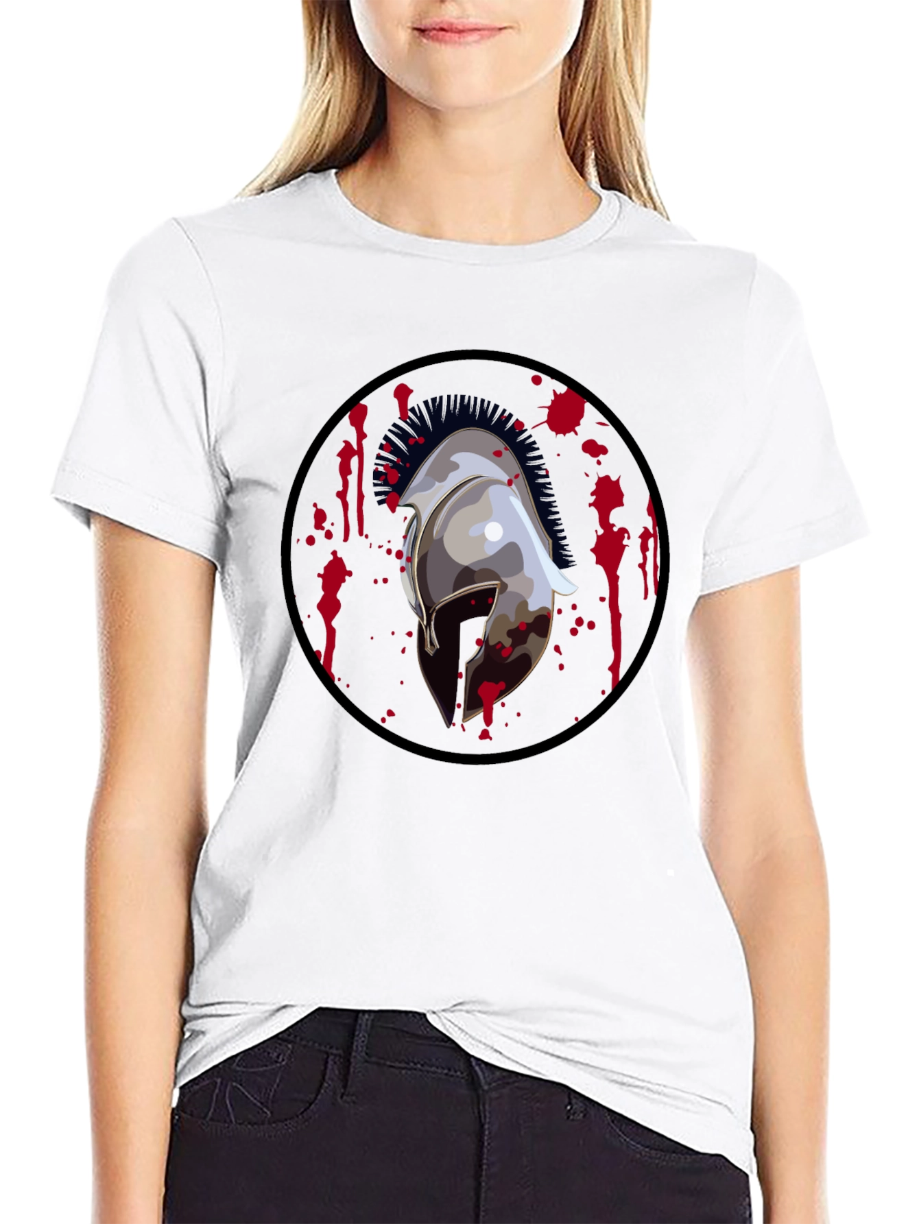 Spartan Helmet Graphic Tee - Black T-Shirt