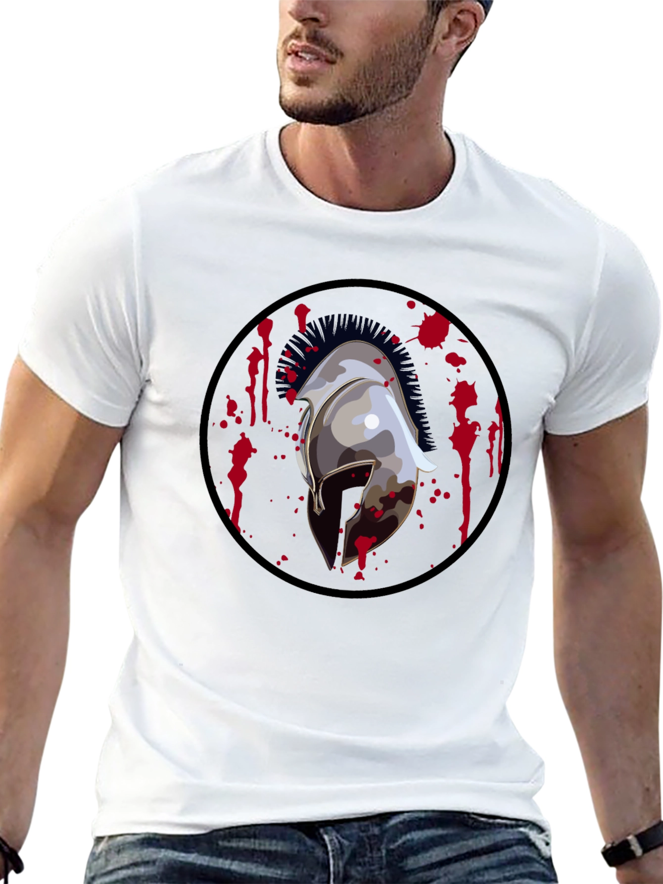 Spartan Helmet Graphic Tee - Black T-Shirt