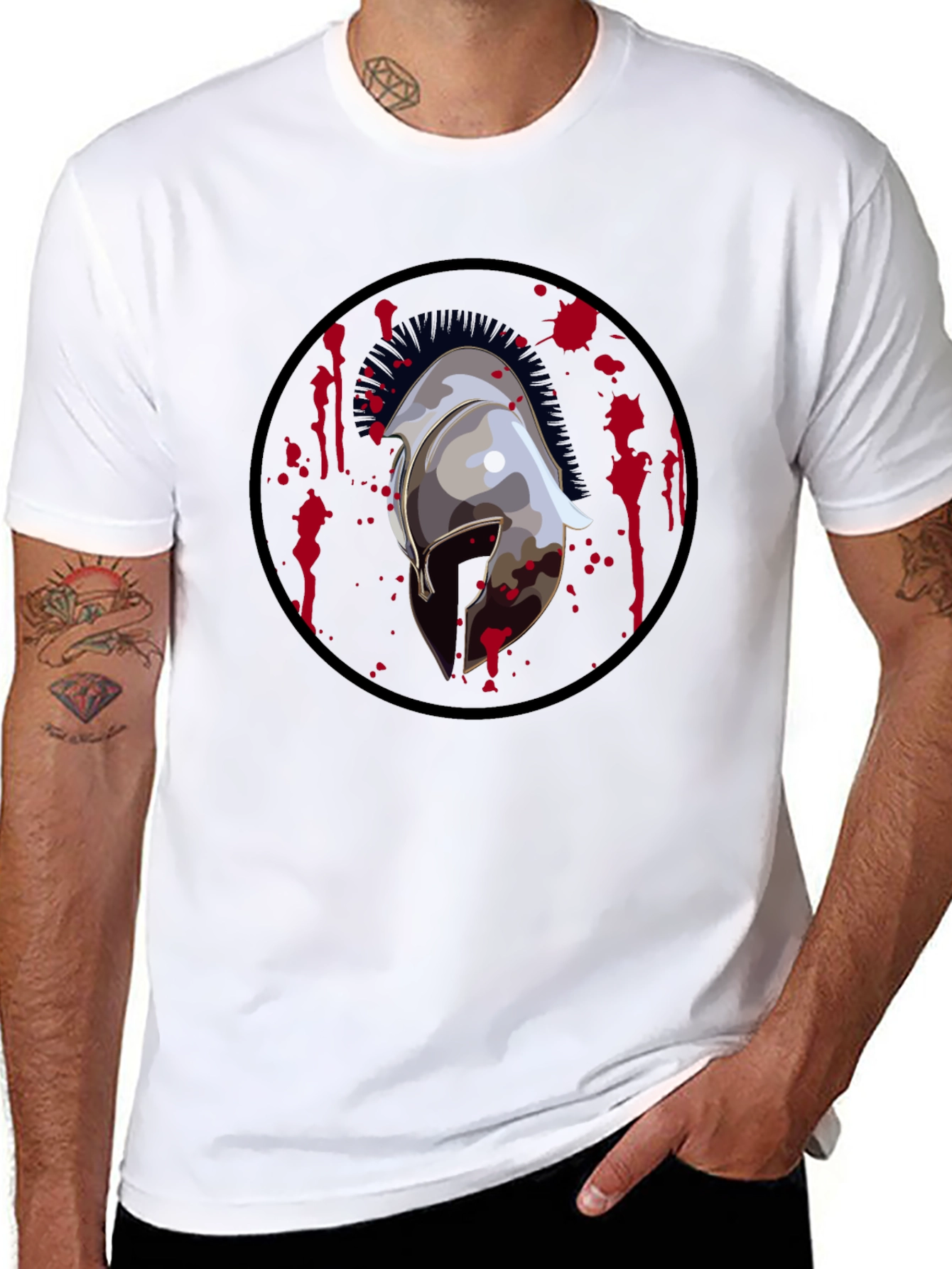 Spartan Helmet Graphic Tee - Black T-Shirt