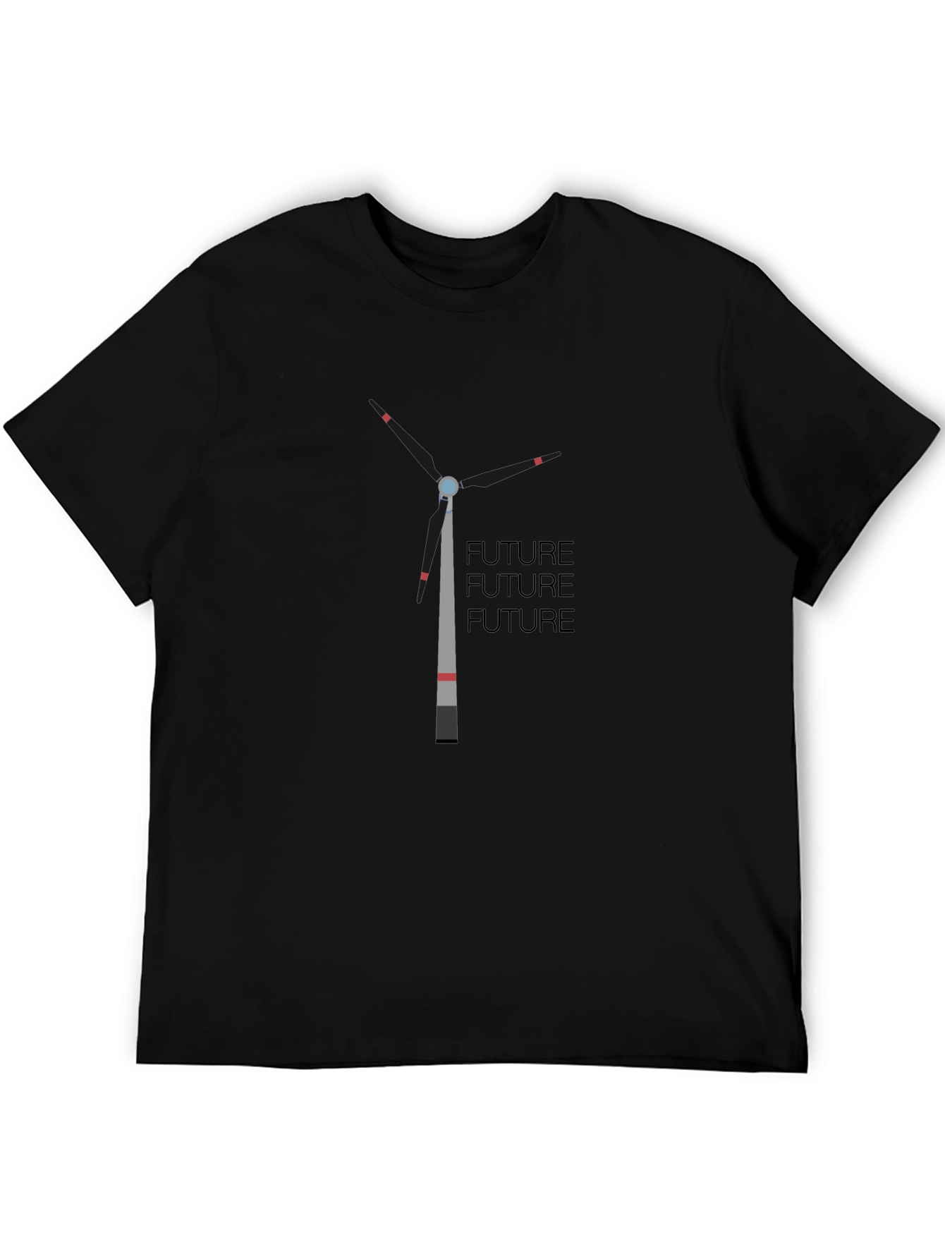 Future Wind Turbine Graphic Tee - Black