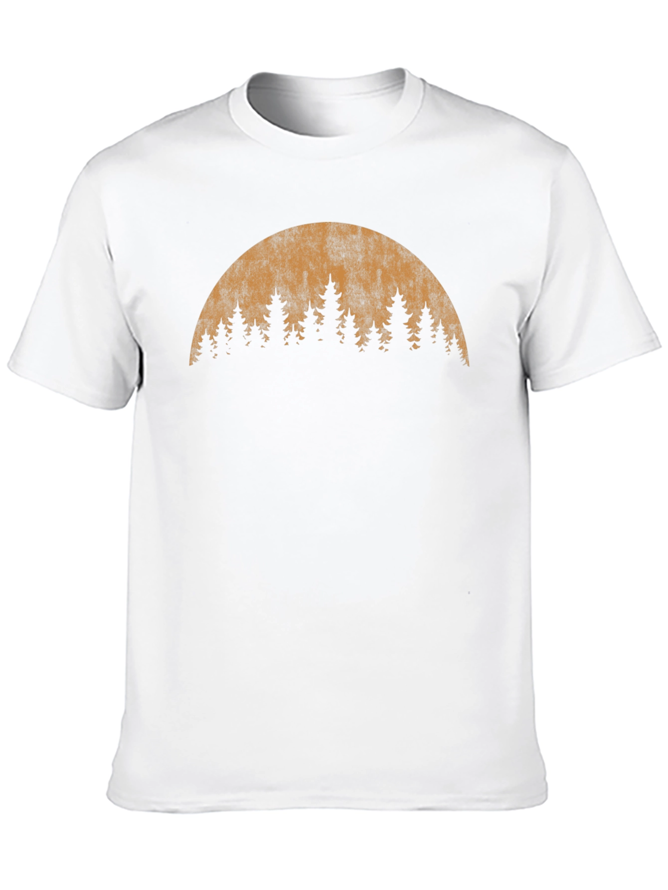 Retro Forest Moon Graphic T-Shirt - Black