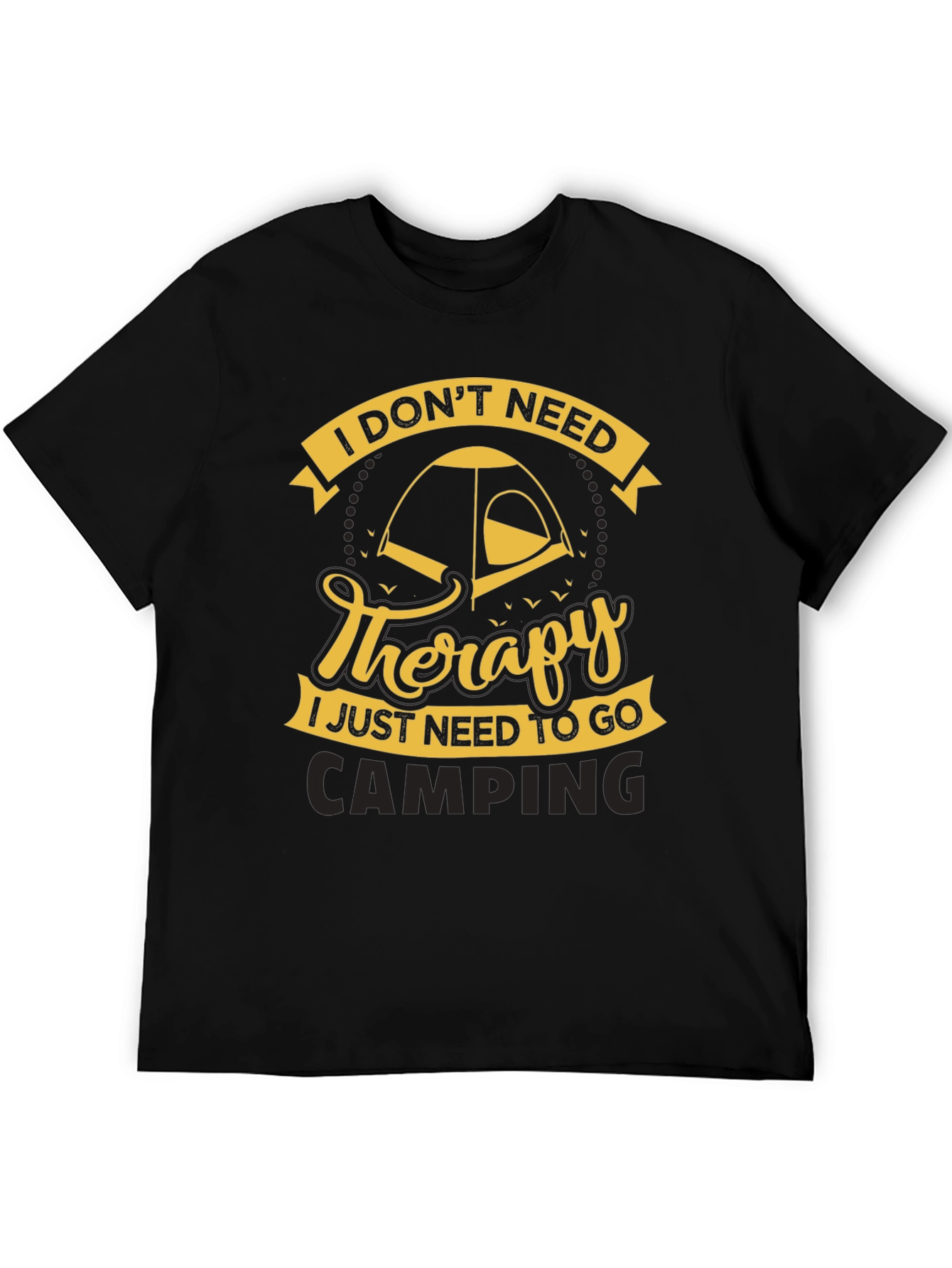 Camping Therapy Black T-Shirt