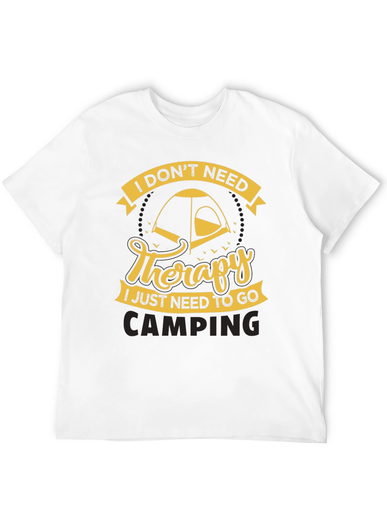 Camping Therapy Black T-Shirt